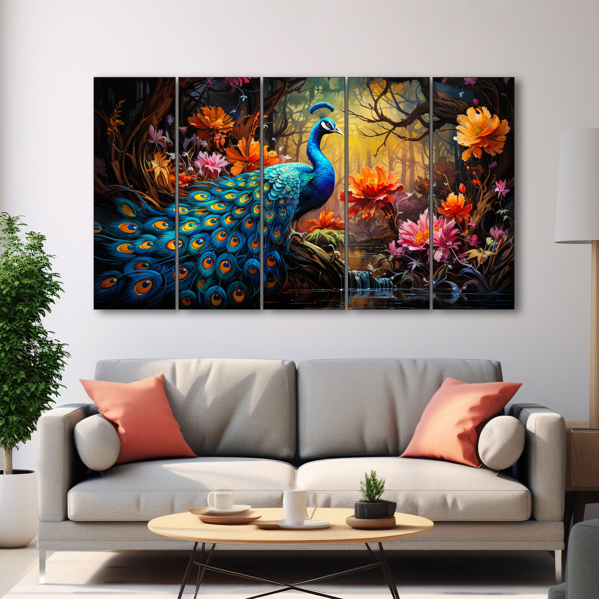 Bird Painting with frame Big Size Wall Art for living room,Bedroom,Drawing room,Hotels 27X48