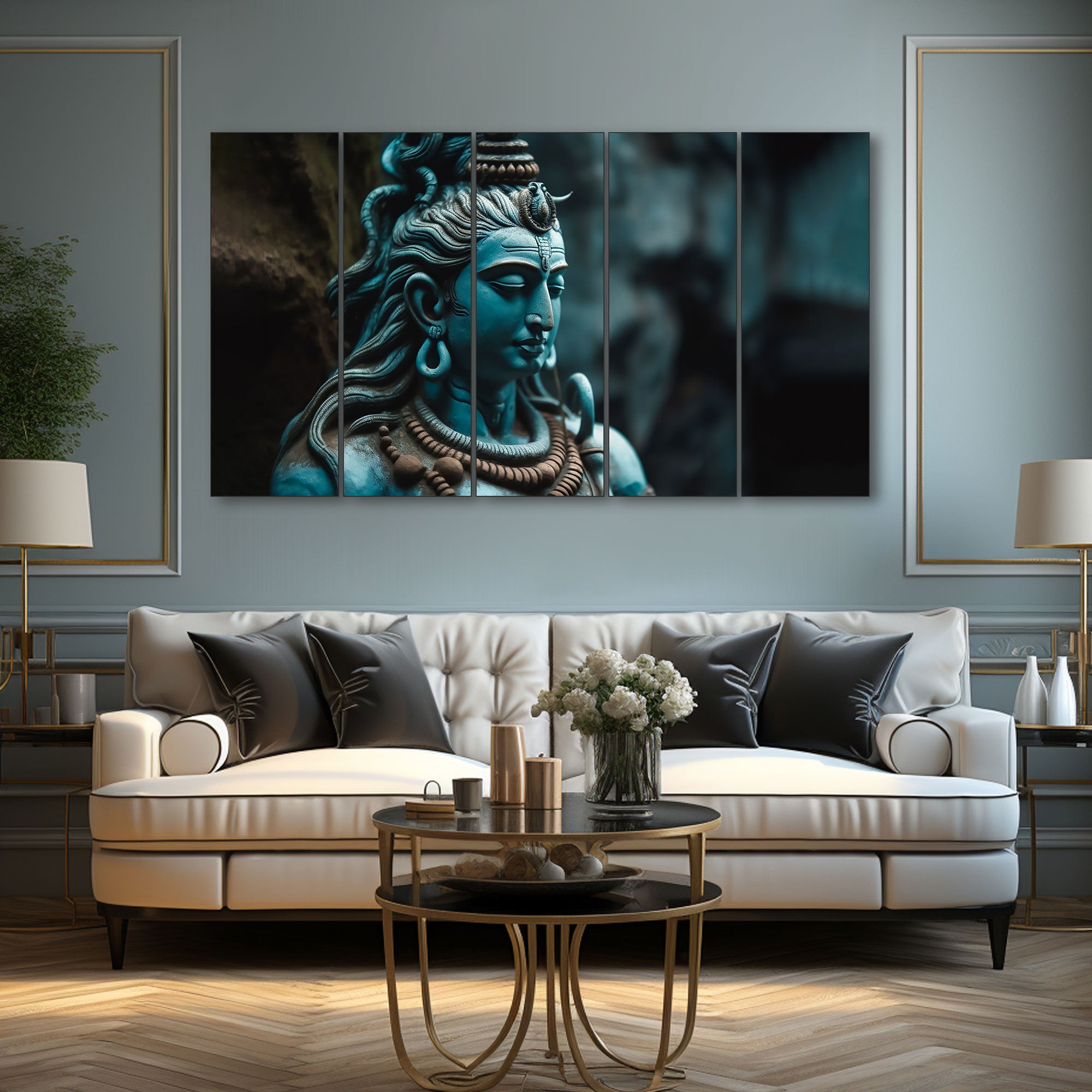 Lord Shiva Painting with frame Big Size Wall Art for living room,Bedroom,Drawing room,Hotels