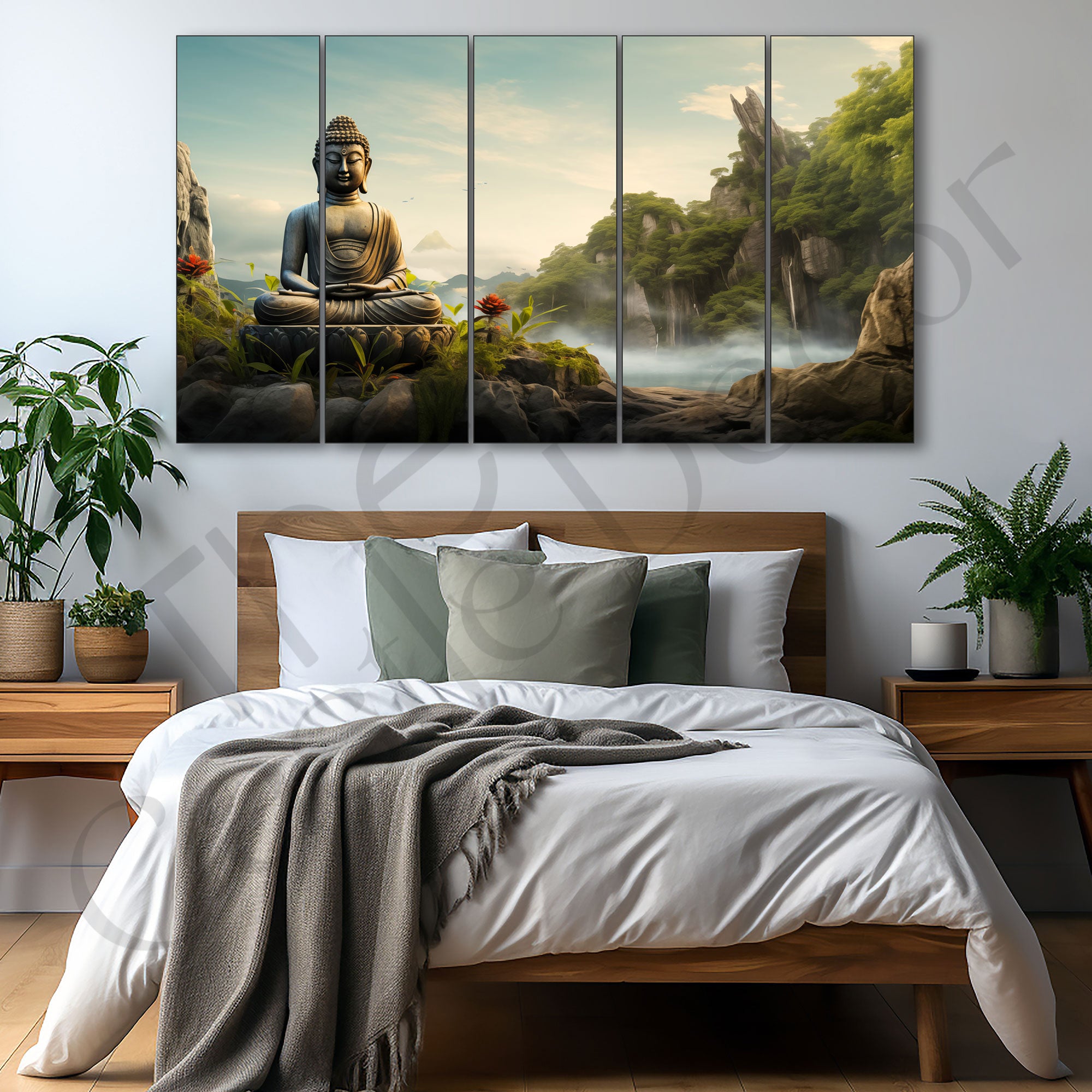 Lord Budha Painting with frame Big Size Wall Art for living room,Bedroom,Drawing room,Hotels