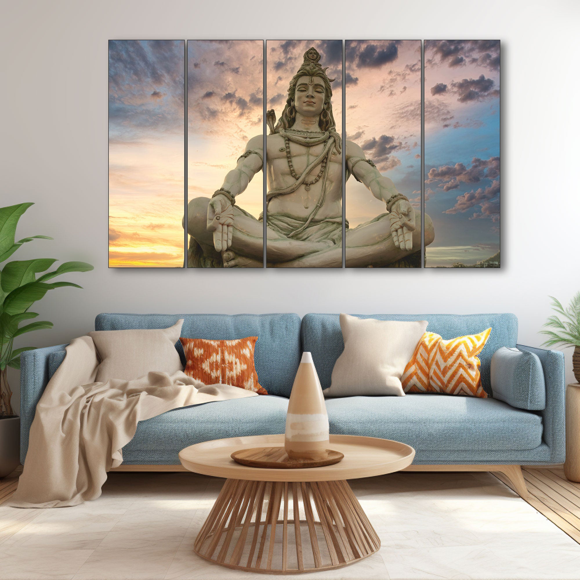 Lord Shiva Painting with frame Big Size Wall Art for living room,Bedroom,Drawing room,Hotels
