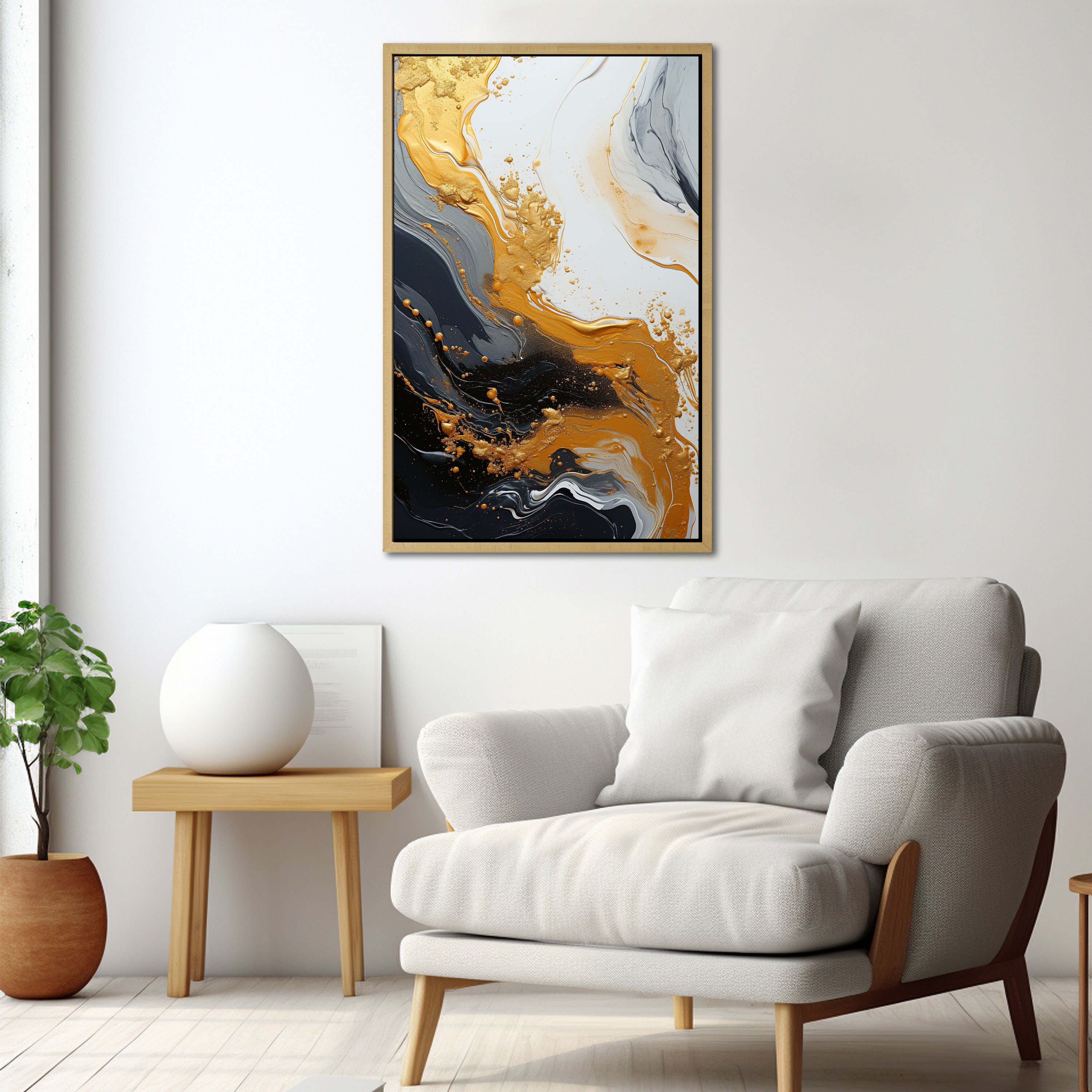 MarbleAbstract Canvas painting with frame Big Size Wall Art for living room,Bedroom,Drawing room,Hotels