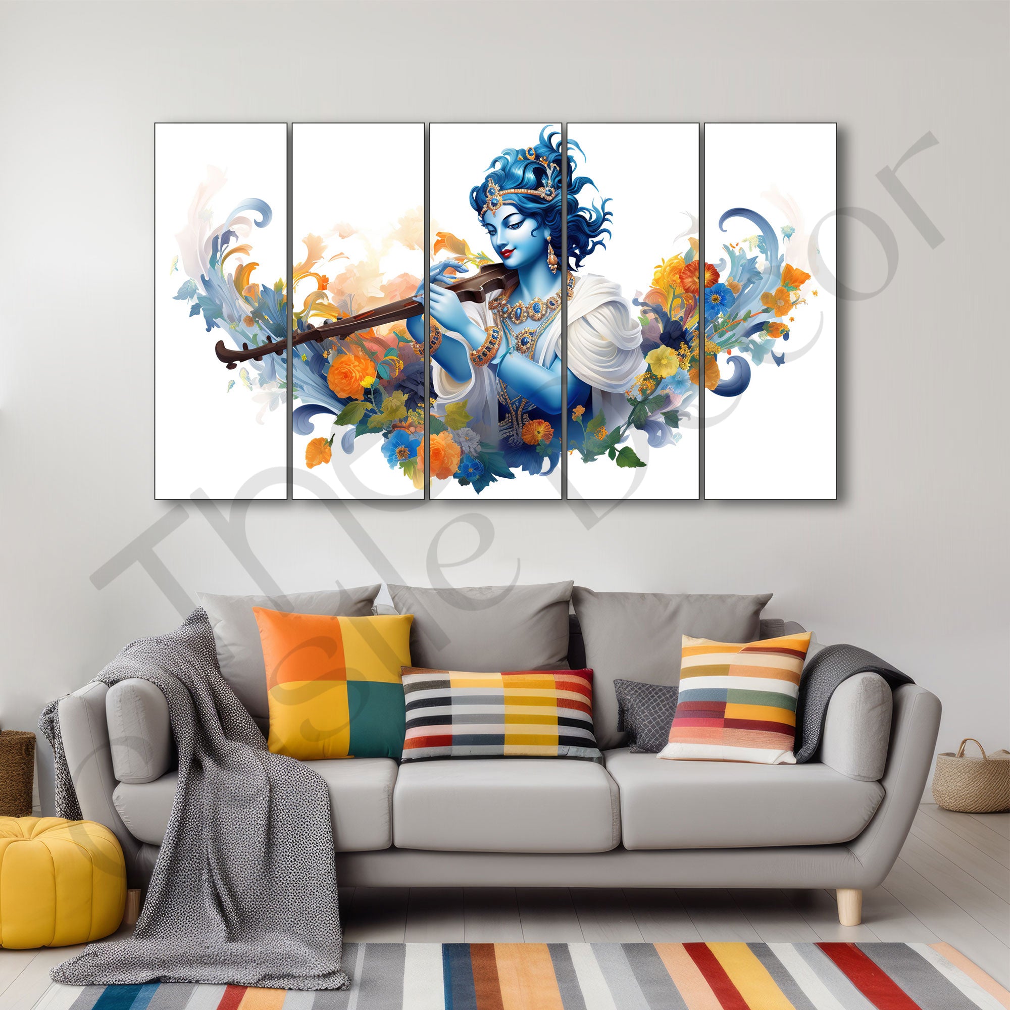 Krishna Ji Painting with frame Big Size Wall Art for living room,Bedroom,Drawing room,Hotels