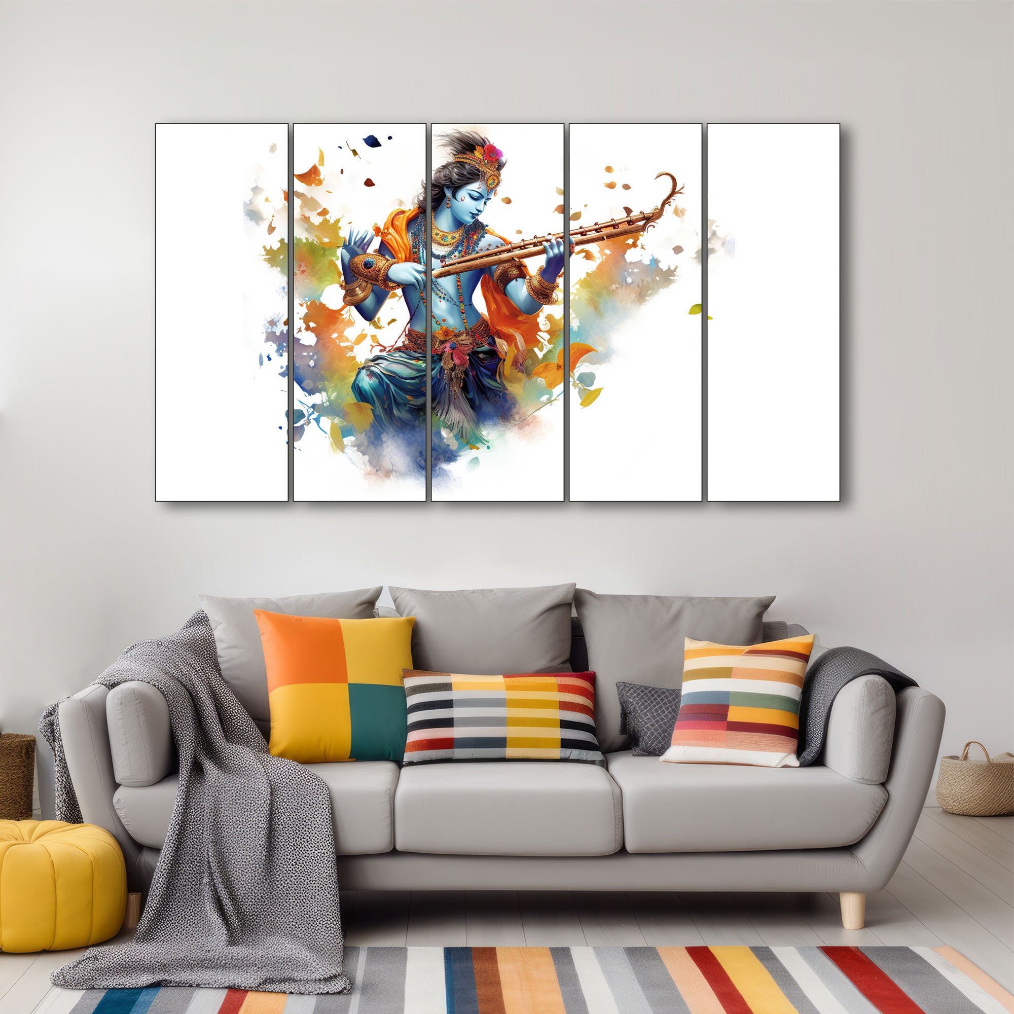 Krishna Ji Painting with frame Big Size Wall Art for living room,Bedroom,Drawing room,Hotels