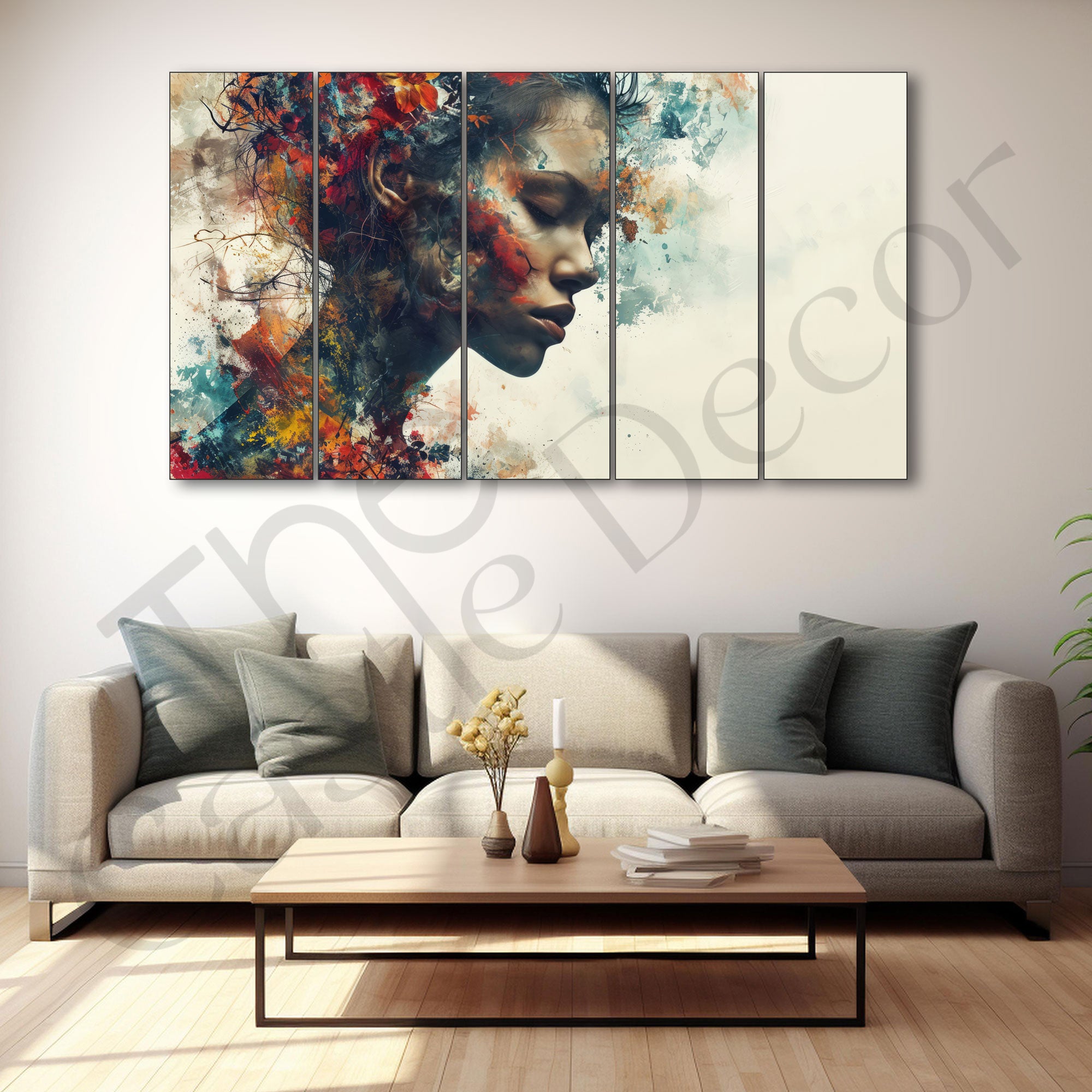 Woman Abstract Painting with frame Big Size Wall Art for living room,Bedroom,Drawing room,Hotels
