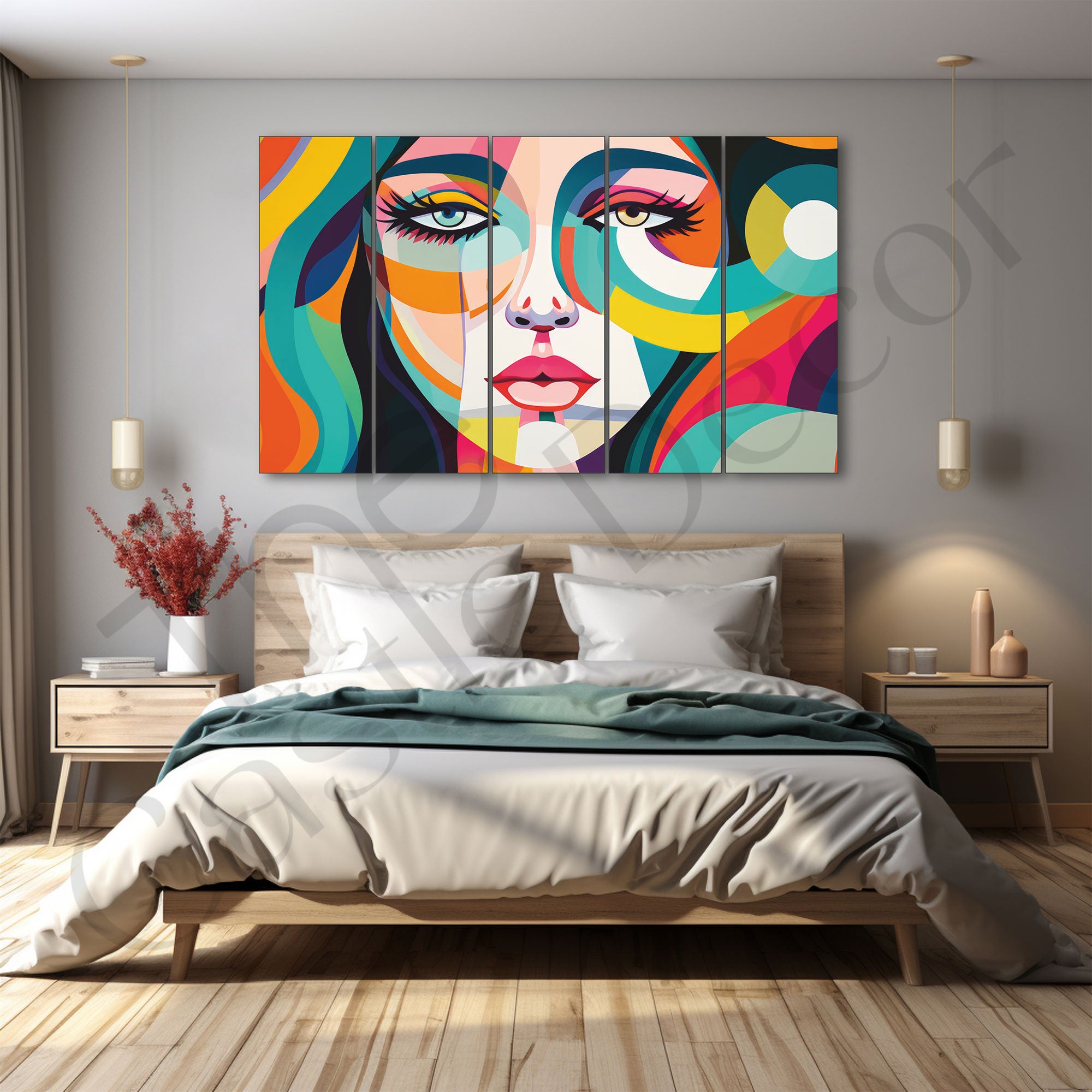 Woman Abstract Painting with frame Big Size Wall Art for living room,Bedroom,Drawing room,Hotels