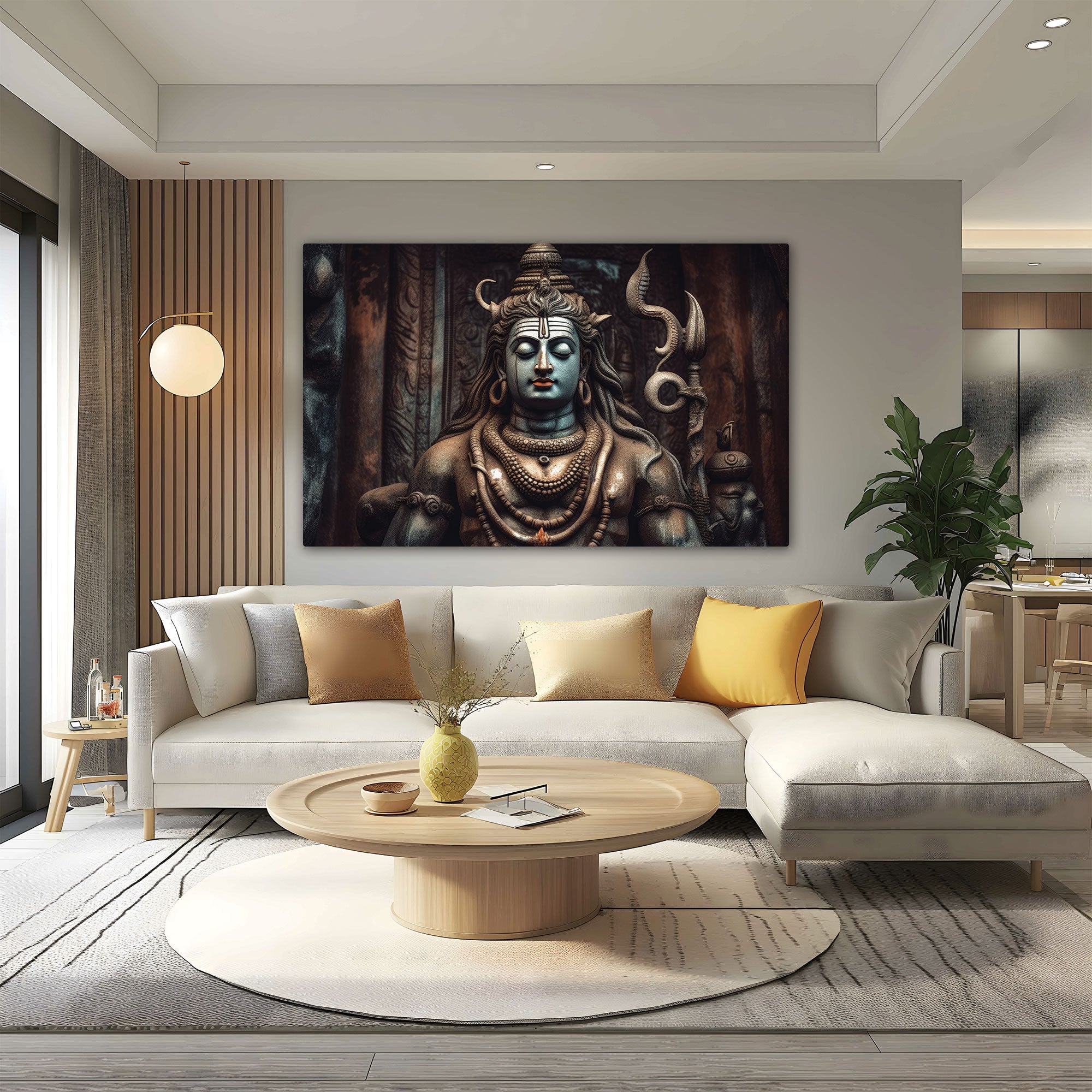 Lord shiva Canvas painting with frame Big Size Wall Art for living room,Bedroom,Drawing room,Hotels