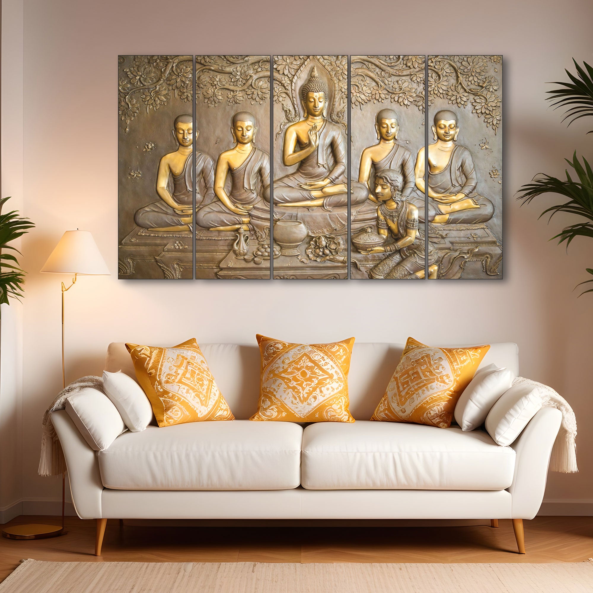 Lord Budha Painting with frame Big Size Wall Art for living room,Bedroom,Drawing room,Hotels