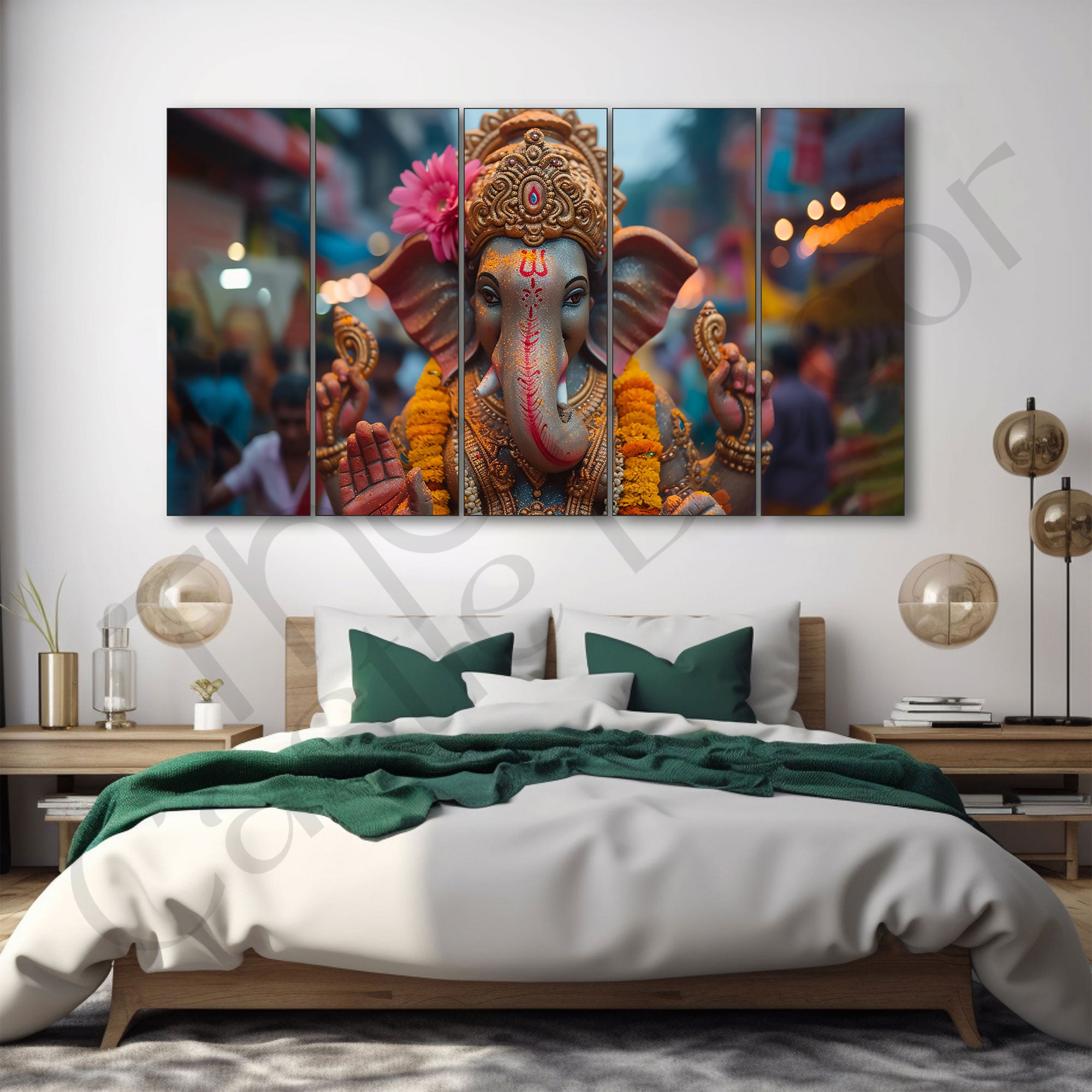 Lord Ganesha Painting with frame Big Size Wall Art for living room,Bedroom,Drawing room,Hotels