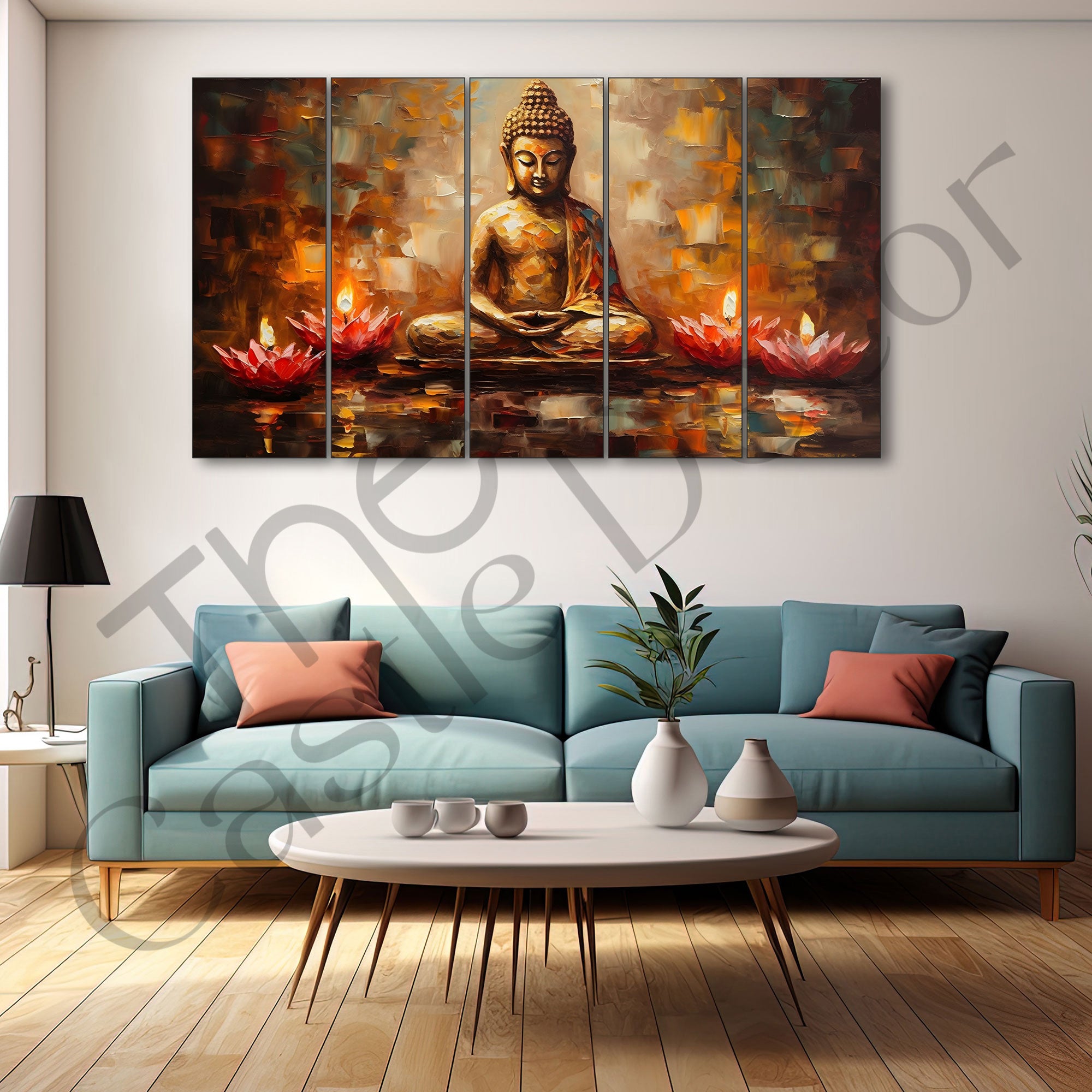 Lord Budha Painting with frame Big Size Wall Art for living room,Bedroom,Drawing room,Hotels