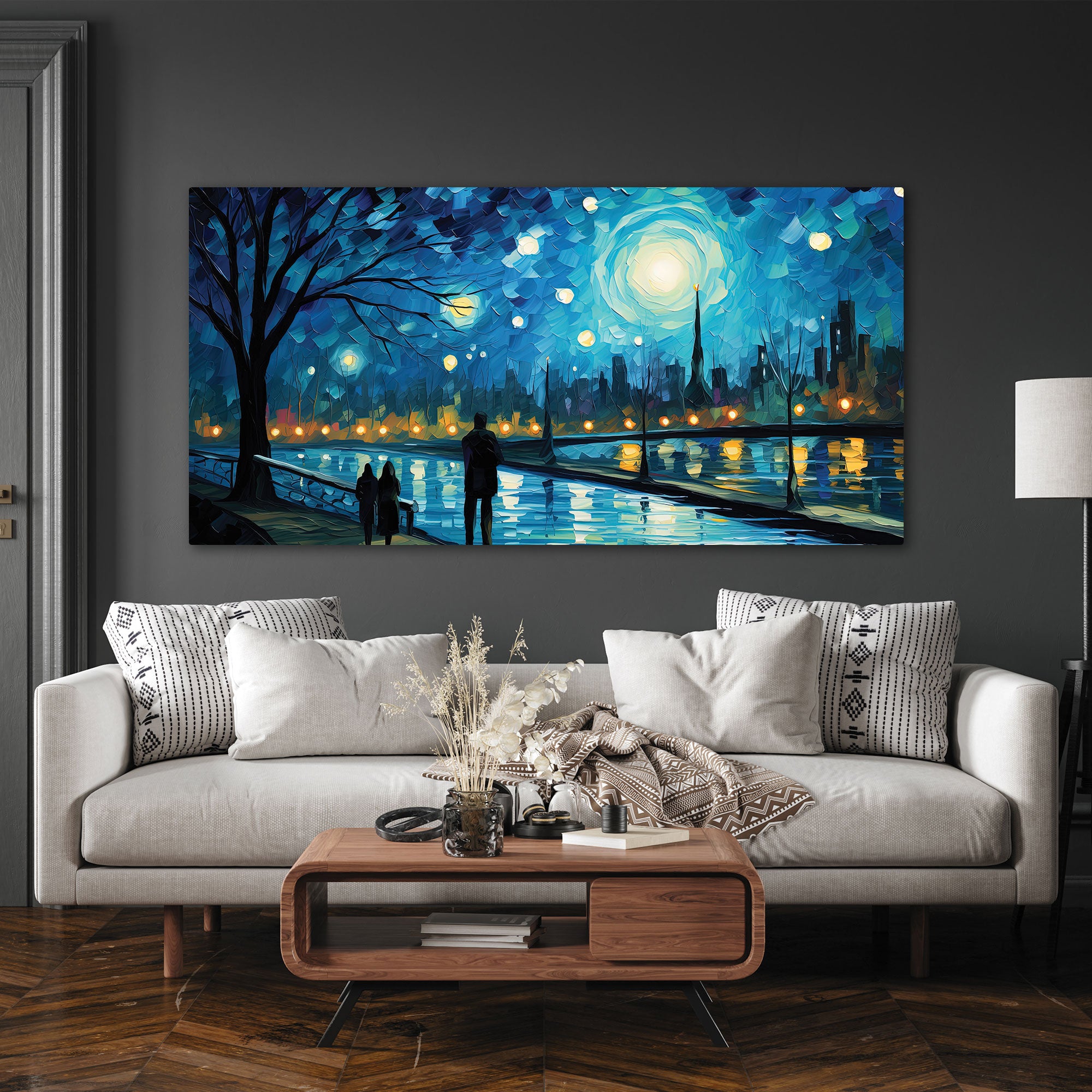 MidnightAbstract Canvas painting with frame Big Size Wall Art for living room,Bedroom,Drawing room,Hotels