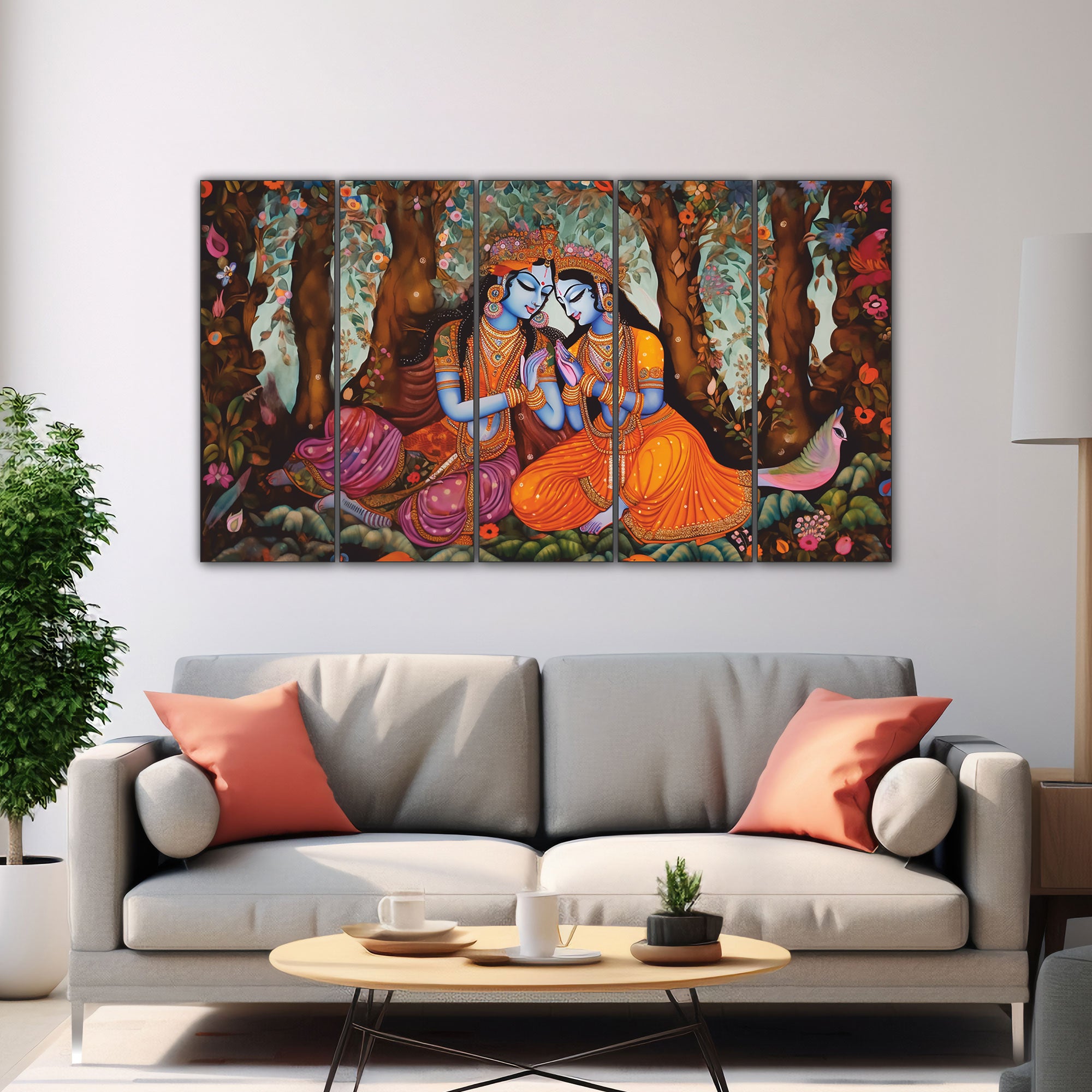 Radha Krishan Painting with frame Big Size Wall Art for living room,Bedroom,Drawing room,Hotels