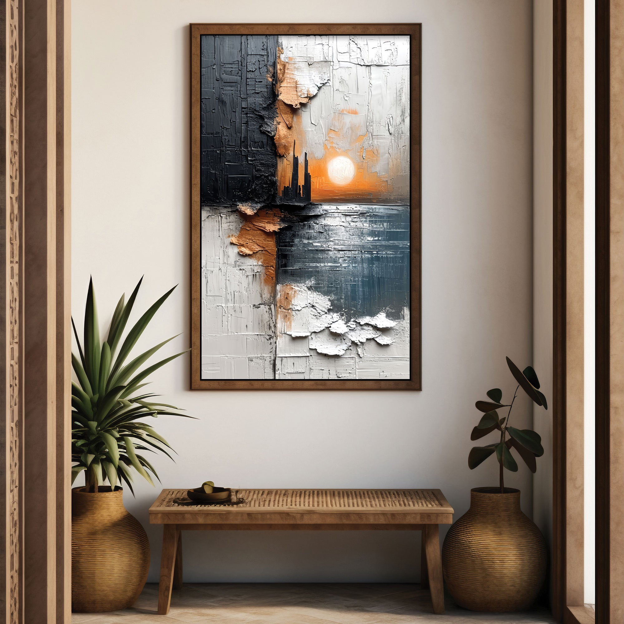 Abstract Canvas painting with frame Big Size Wall Art for living room,Bedroom,Drawing room,Hotels