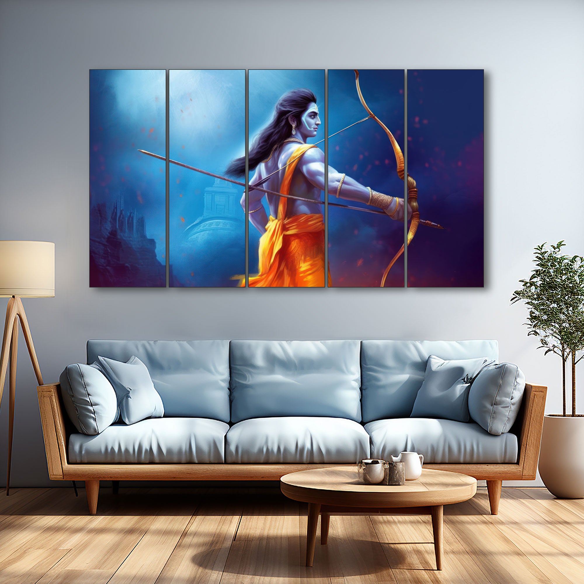Ram Ji Painting with frame Big Size Wall Art for living room,Bedroom,Drawing room,Hotels