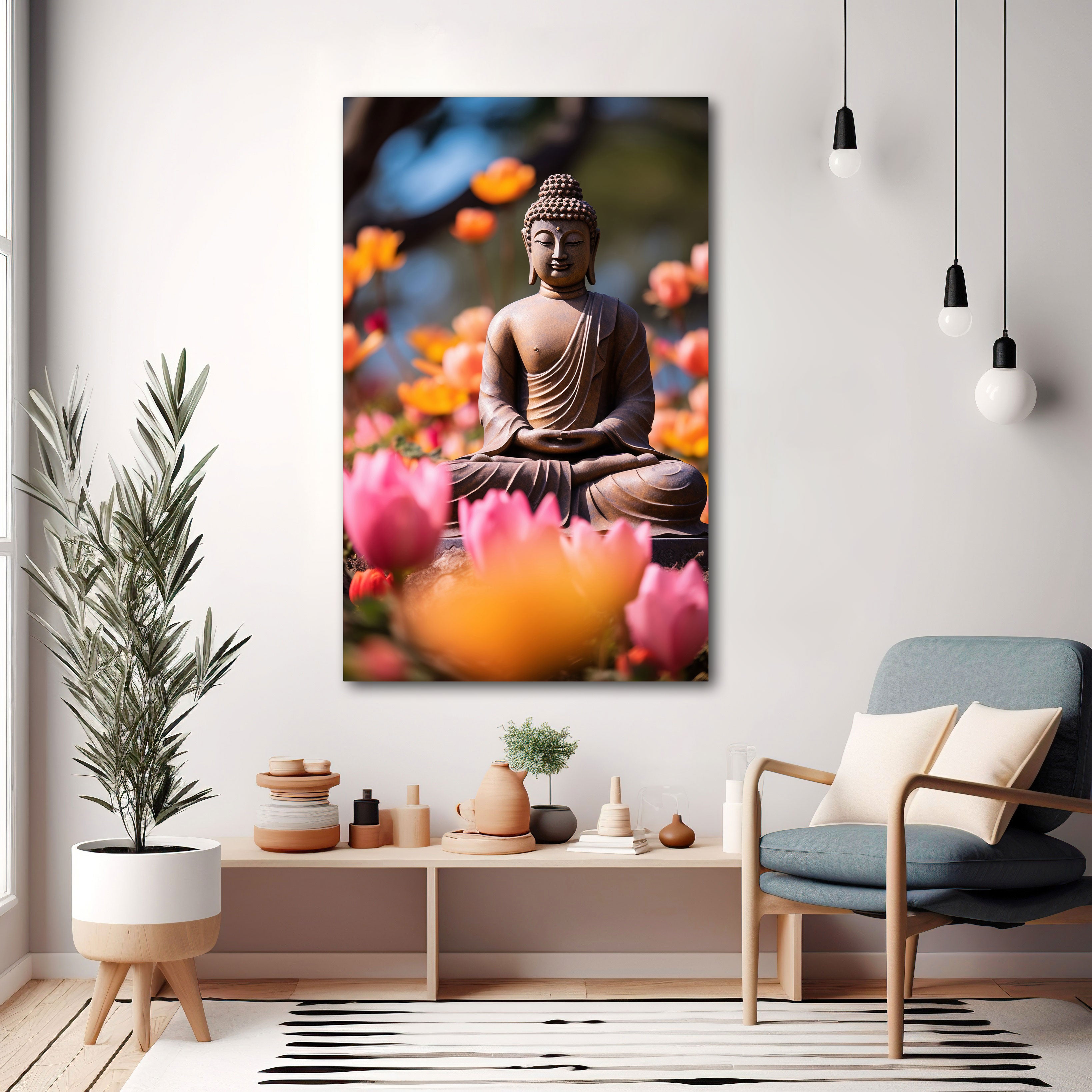 Buddha meditation Canvas painting with frame Big Size Wall Art for living room,Bedroom,Drawing room,Hotels