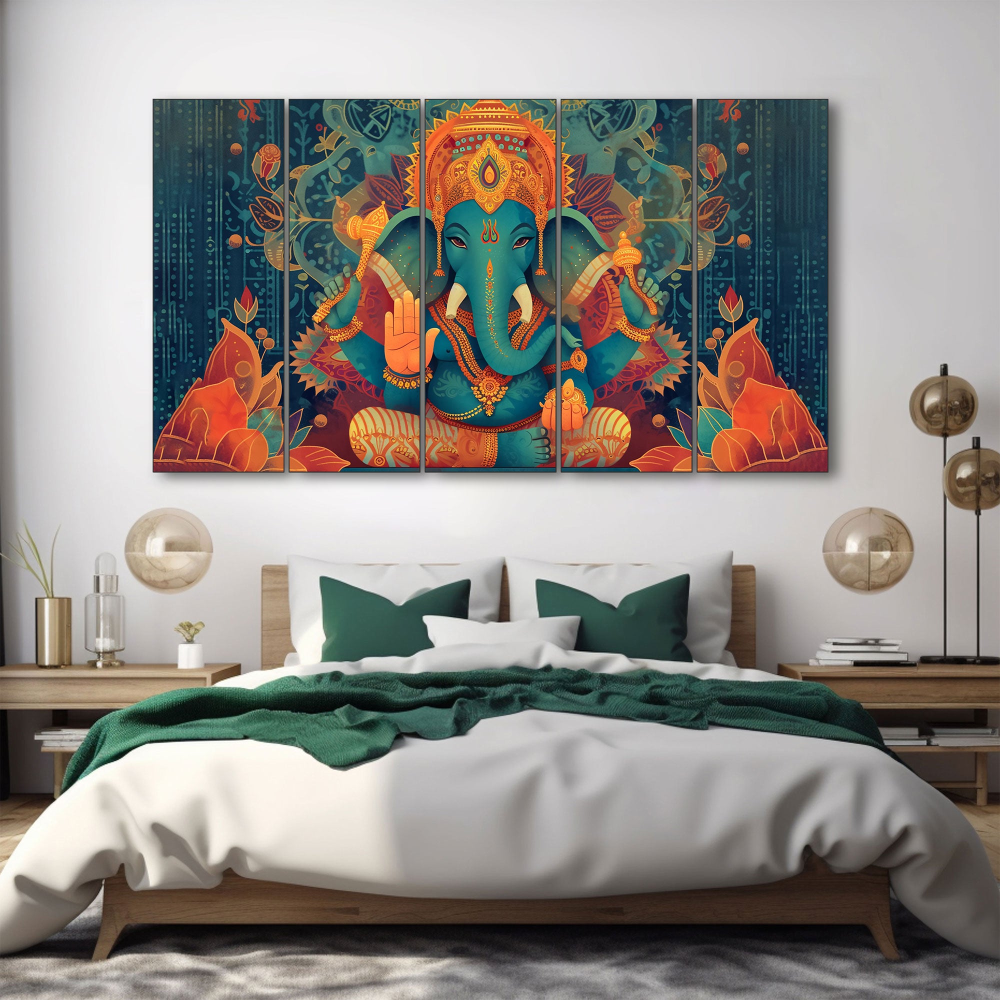 Lord Ganesha Painting with frame Big Size Wall Art for living room,Bedroom,Drawing room,Hotels