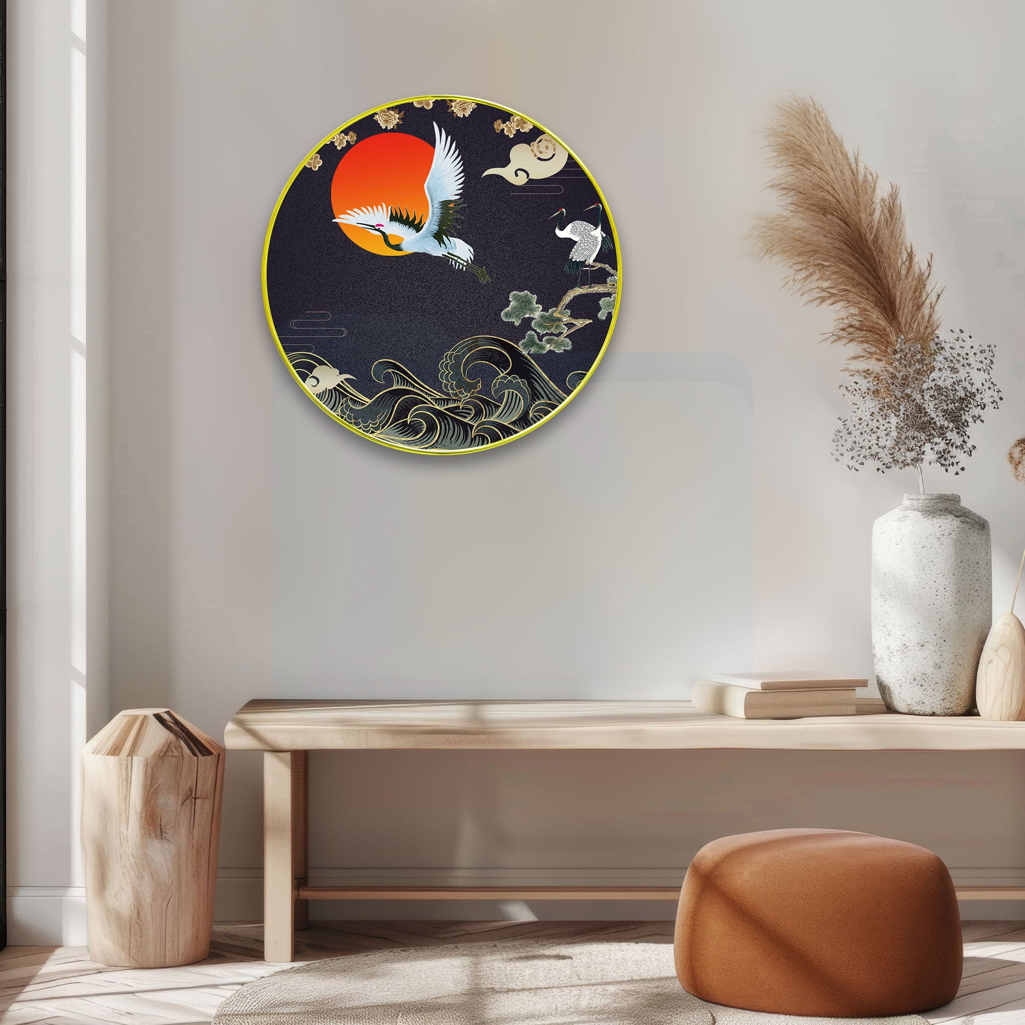 Birds Sparkle Wooden Wall Plate for Home Decoration Art-23
