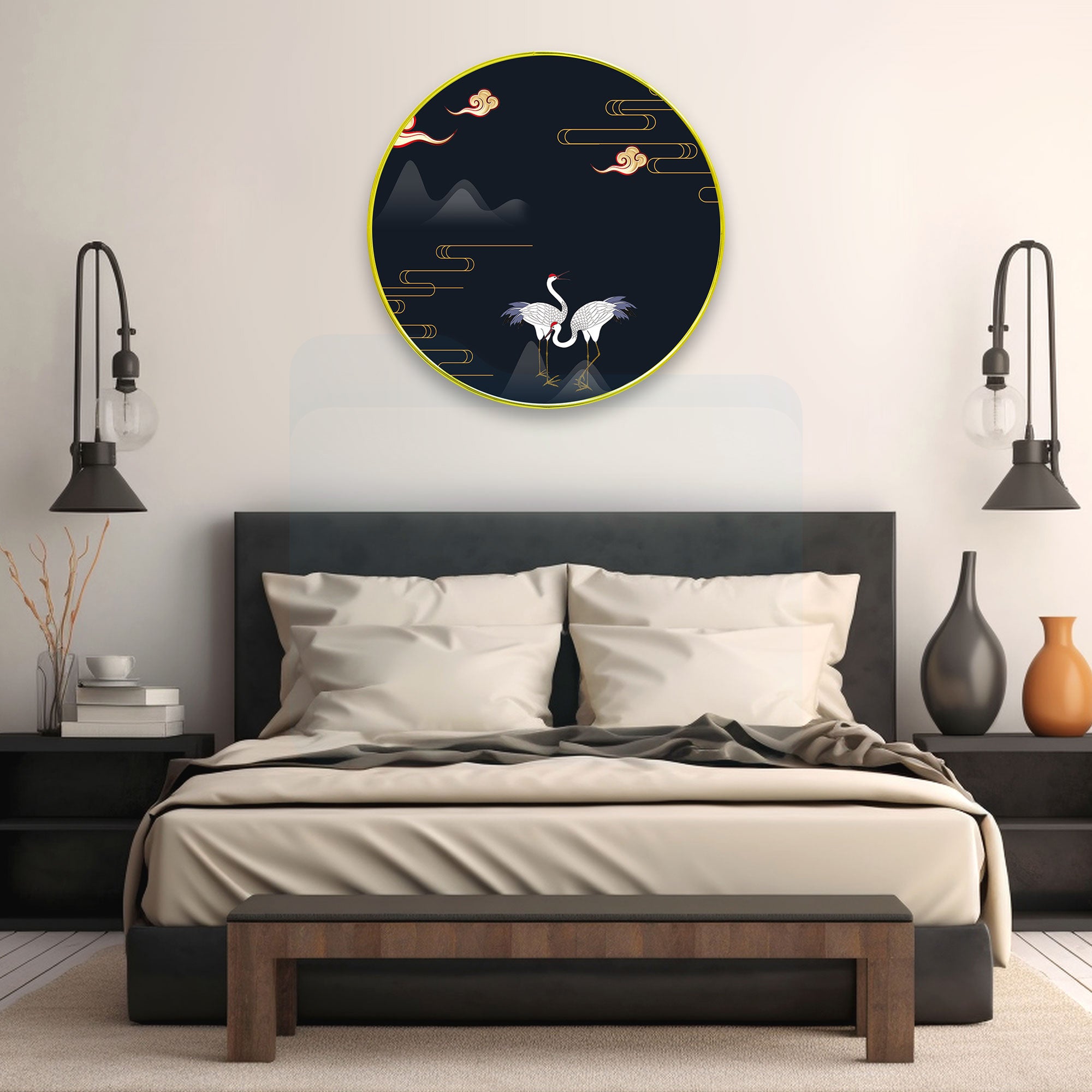 Birds Sparkle Wooden Wall Plate for Home Decoration Art-26