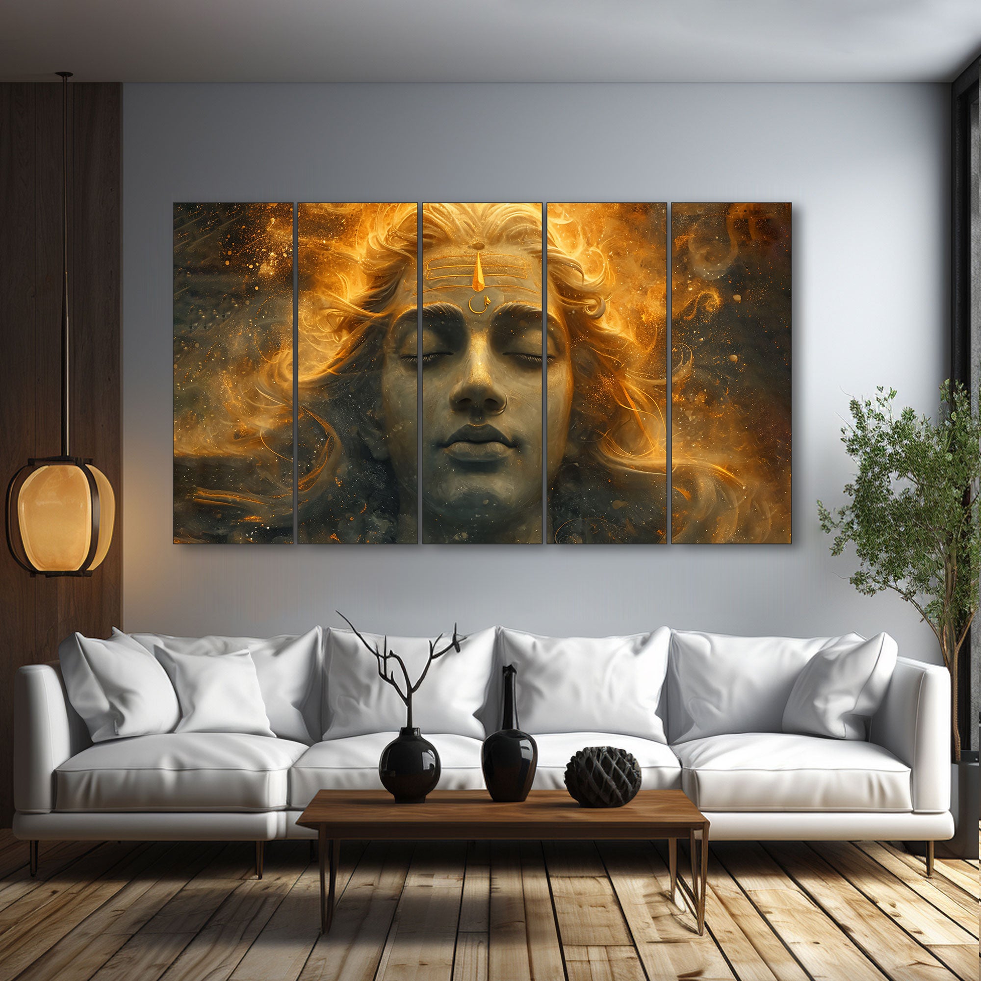 Lord Shiva Painting with frame Big Size Wall Art for living room,Bedroom,Drawing room,Hotels 36x60"