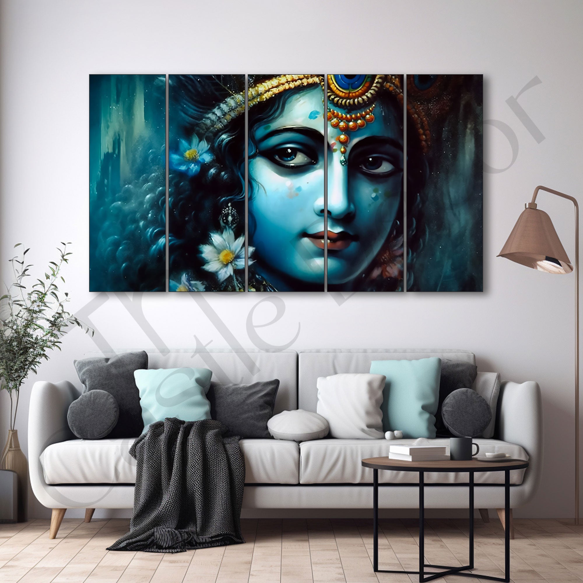 Krishna Ji Painting with frame Big Size Wall Art for living room,Bedroom,Drawing room,Hotels
