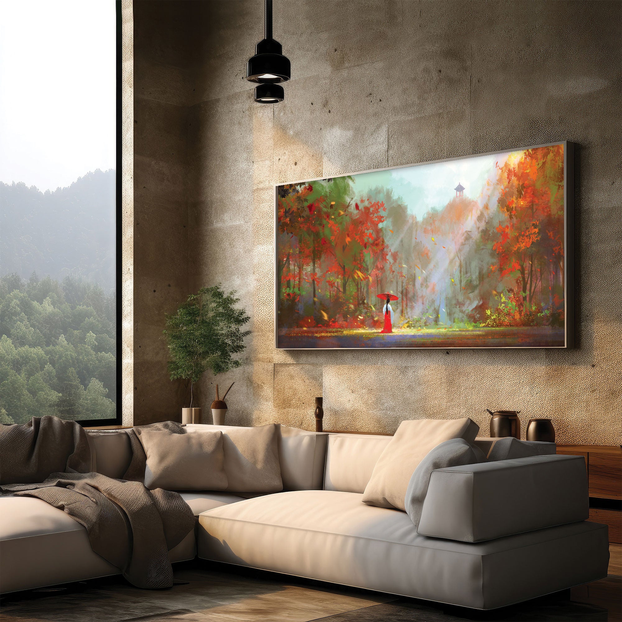 Woman sunshine Canvas painting with frame Big Size Wall Art for living room,Bedroom,Drawing room,Hotels