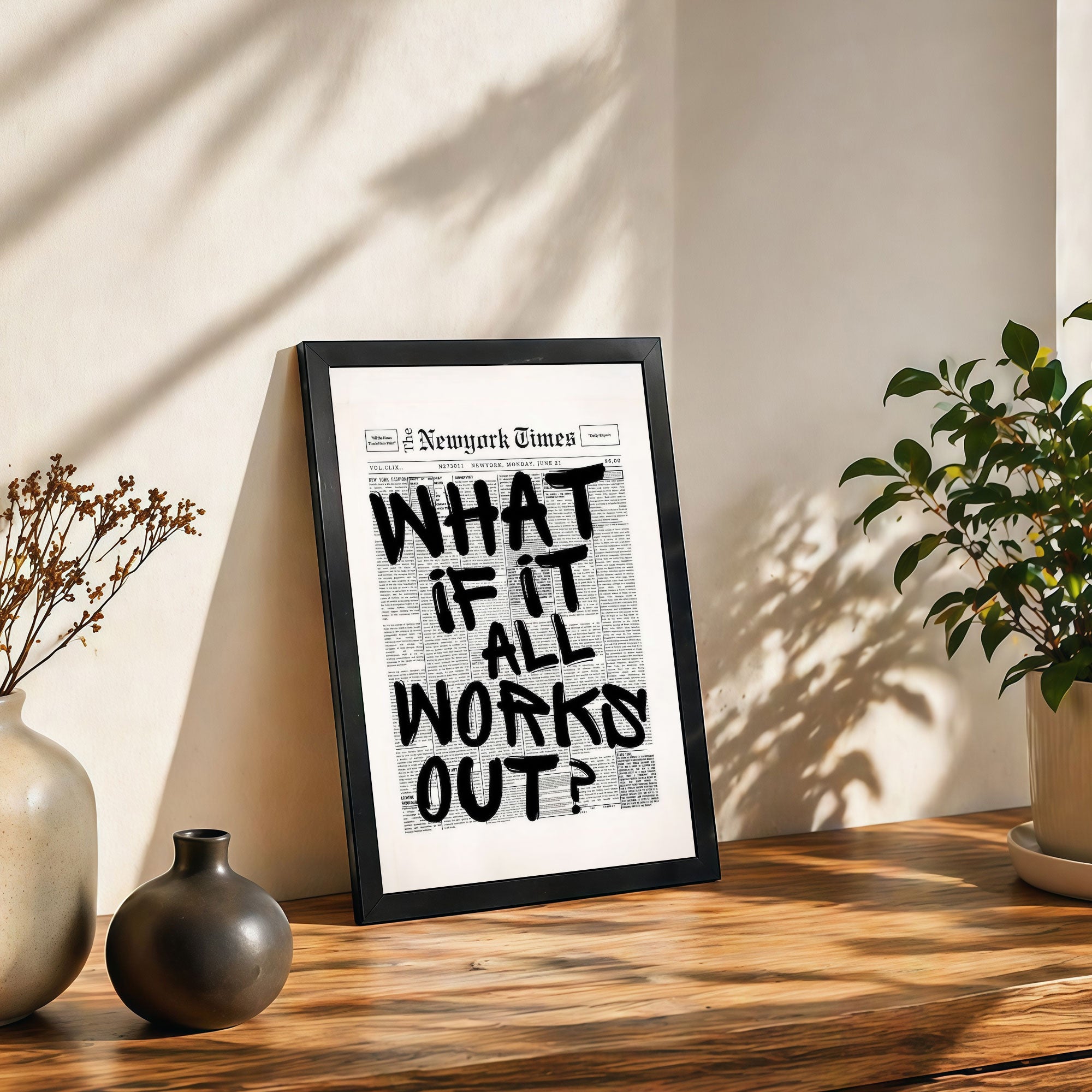 The Castle Decor What If It All Works Out Wall Art | Motivational Quote Frame for Office & Home Decor