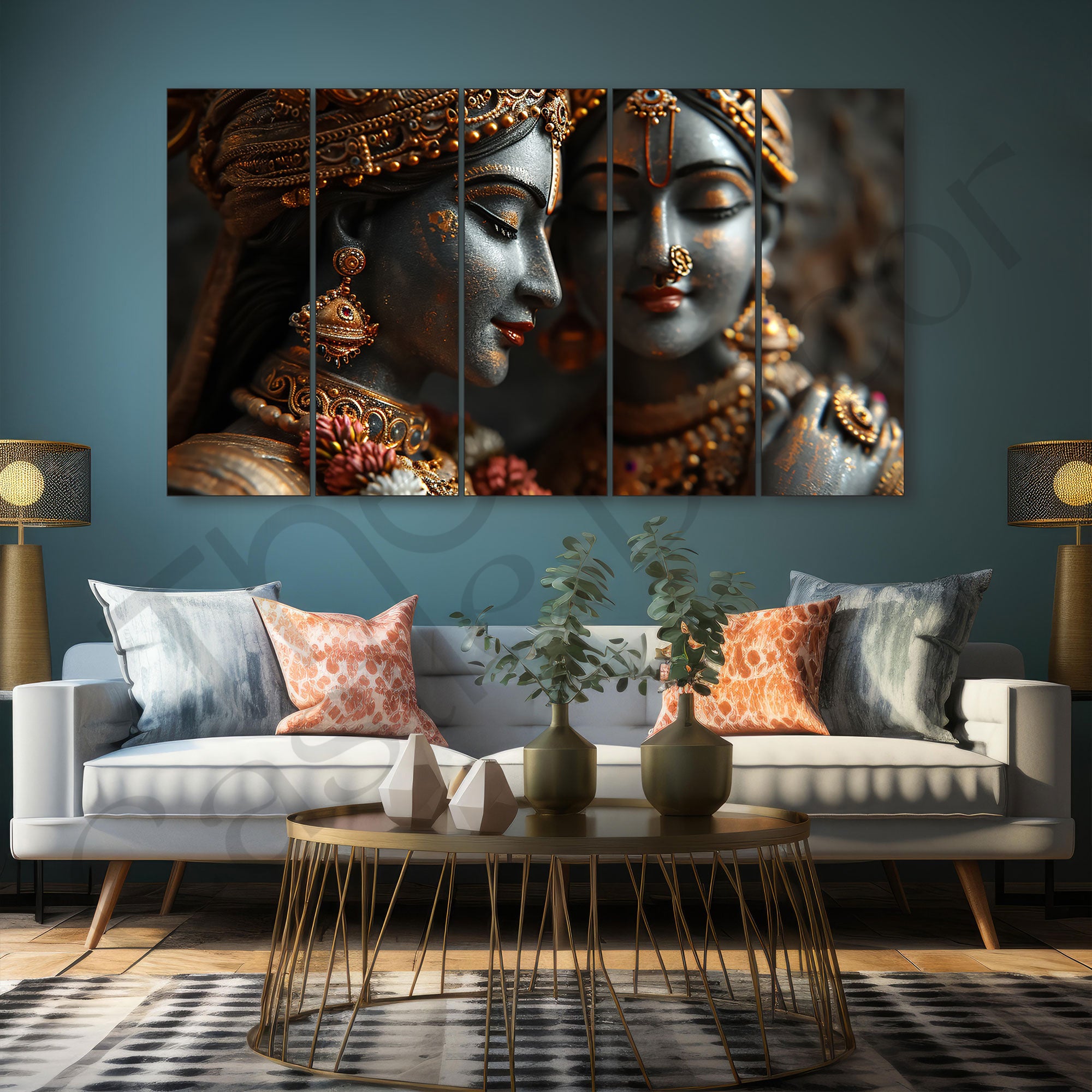 Radha Krishan Painting with frame Big Size Wall Art for living room,Bedroom,Drawing room,Hotels