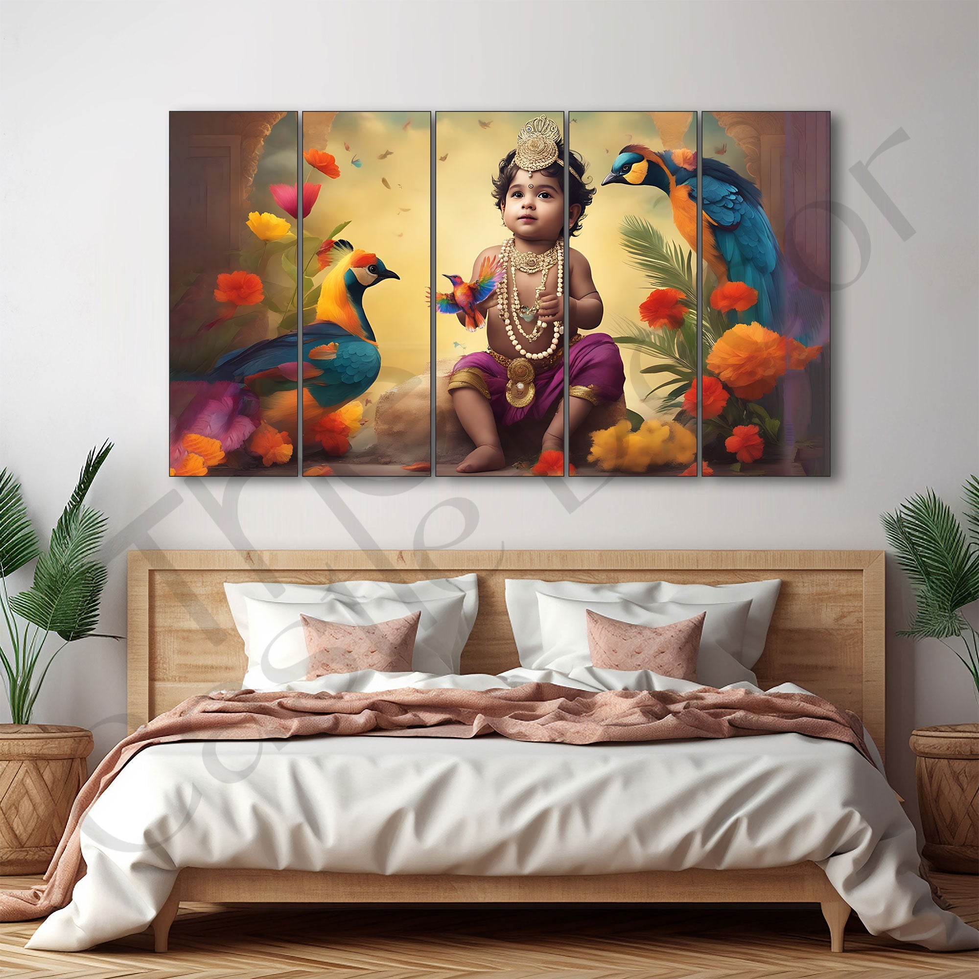 Bal Gopal Painting with frame Big Size Wall Art for living room,Bedroom,Drawing room,Hotels