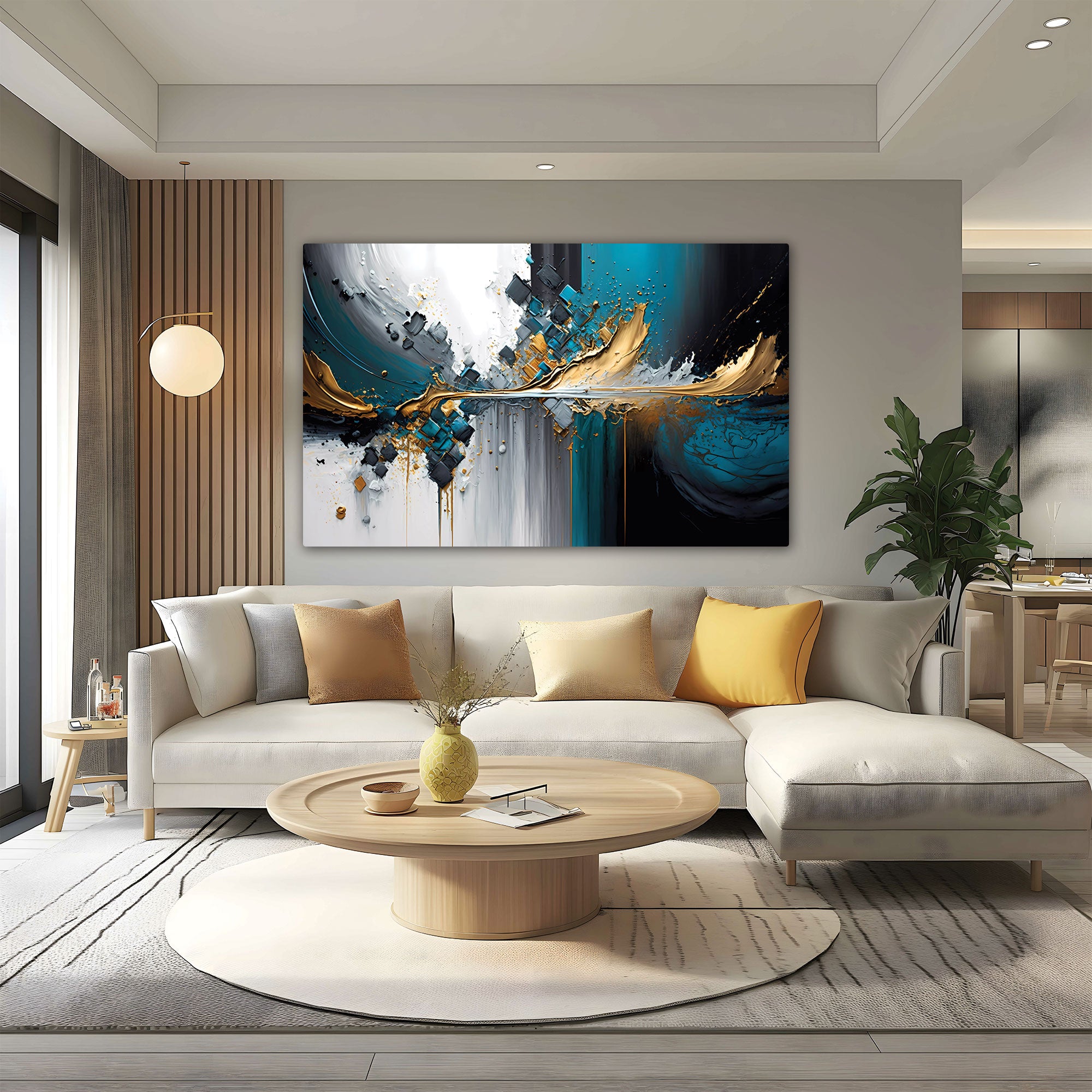 Splashes of bright paint Canvas painting with frame Big Size Wall Art for living room,Bedroom,Drawing room,Hotels