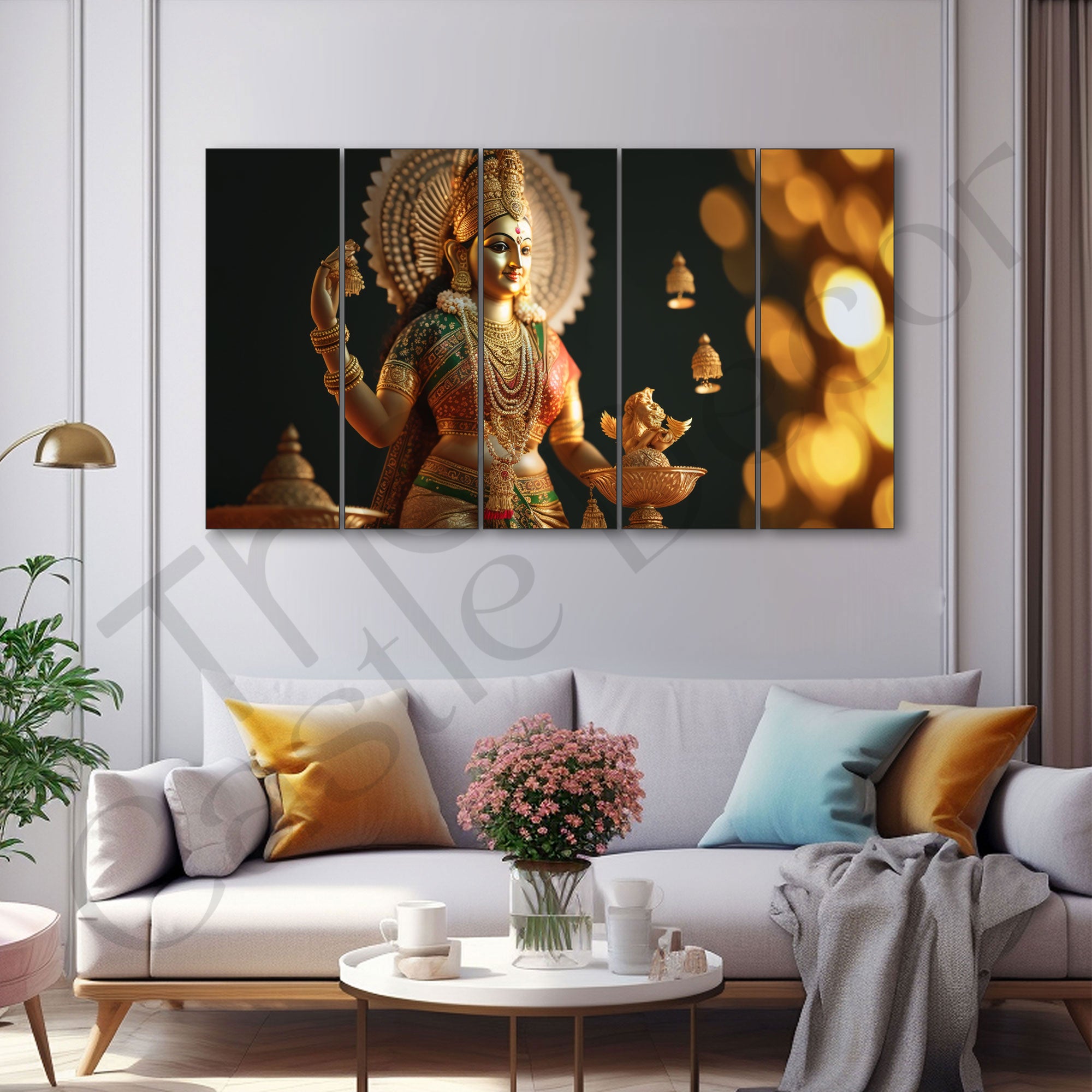 Laxmi Mata ji Painting with frame Big Size Wall Art for living room,Bedroom,Drawing room,Hotels