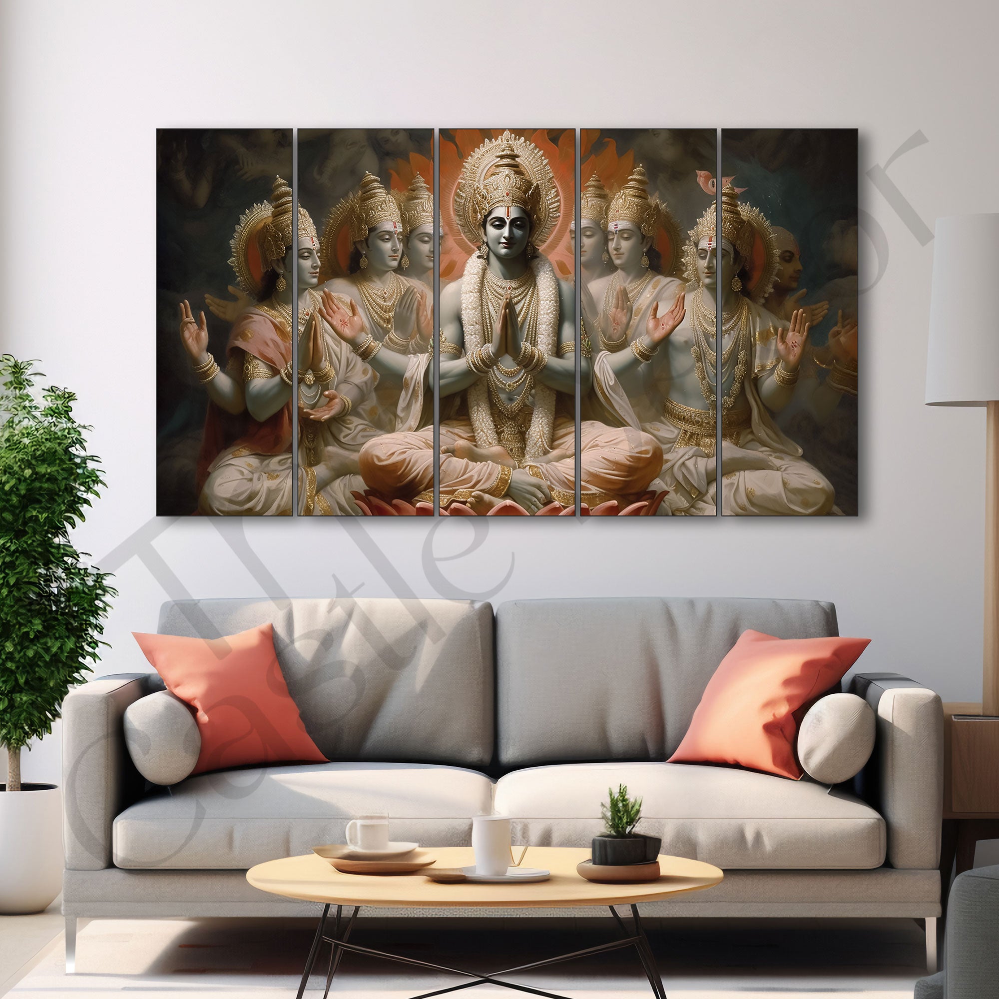Brahma ji Painting with frame Big Size Wall Art for living room,Bedroom,Drawing room,Hotels