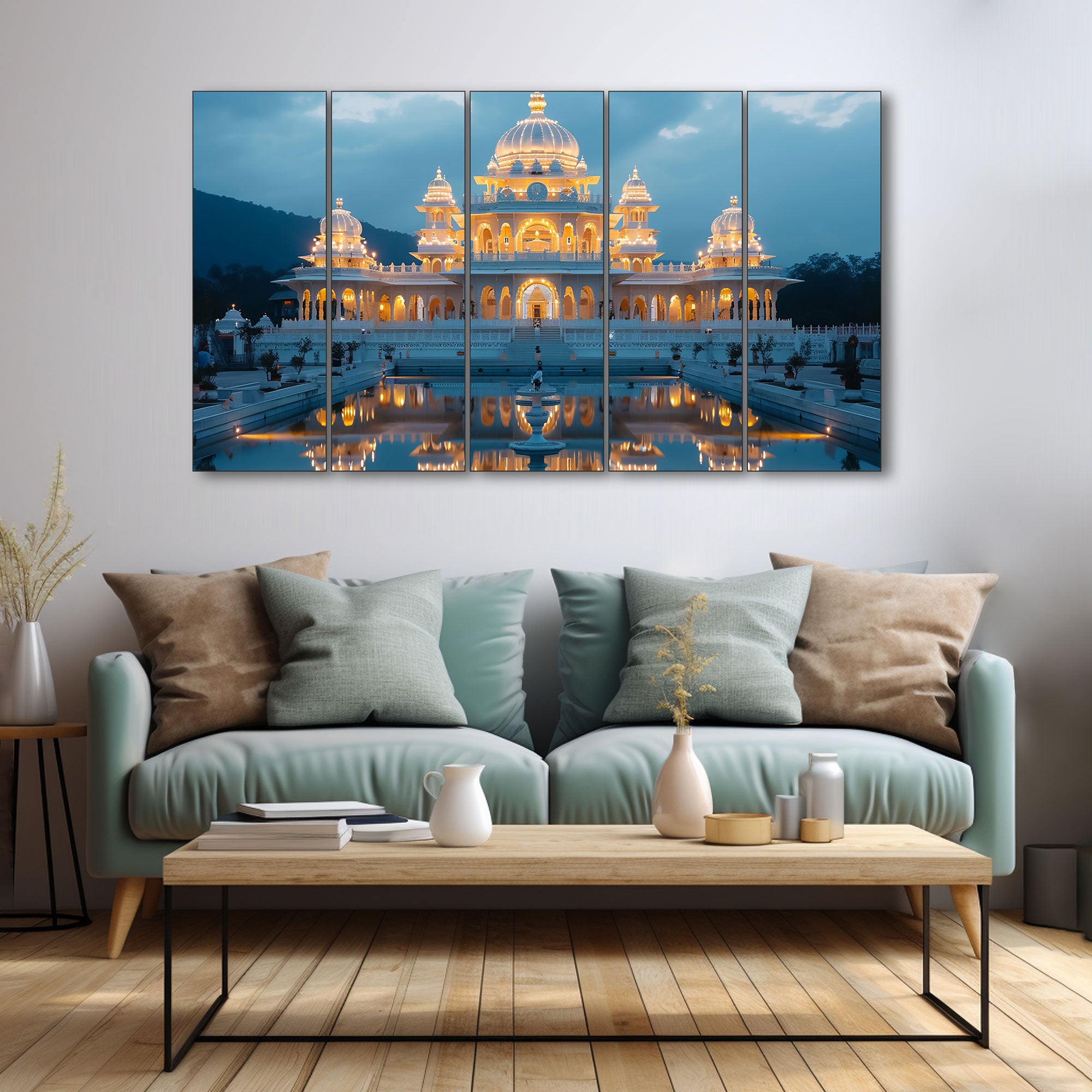 Ram Mandir Painting with frame Big Size Wall Art for living room,Bedroom,Drawing room,Hotels