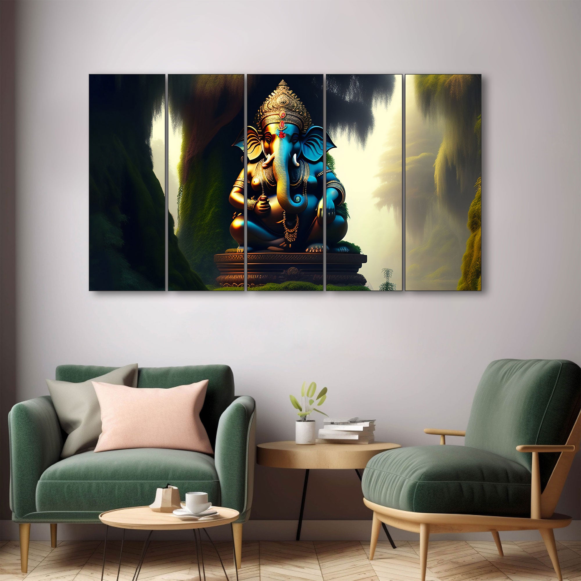 Lord Ganesha Painting with frame Big Size Wall Art for living room,Bedroom,Drawing room,Hotels