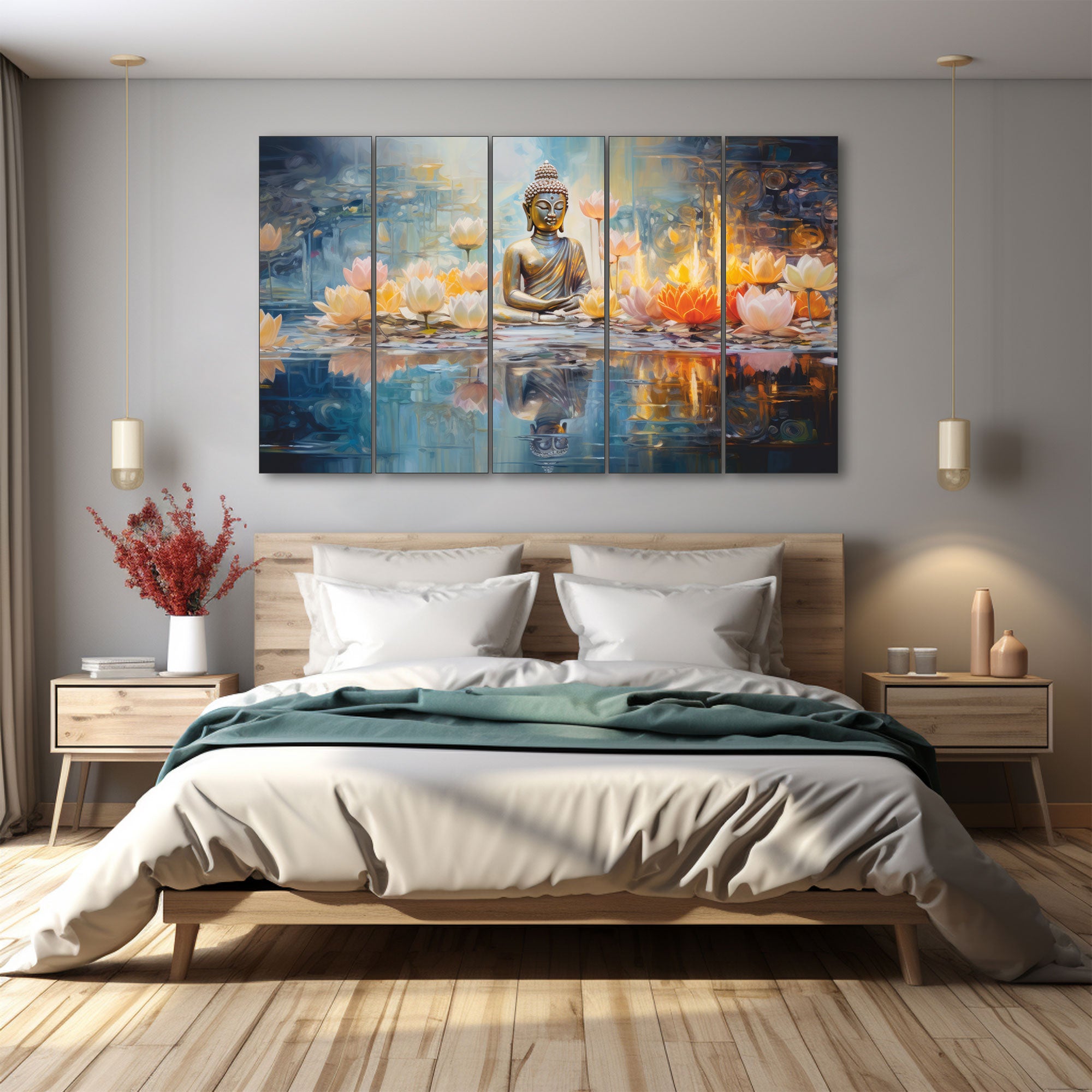 Buddha Painting with frame Big Size Wall Art for living room,Bedroom,Drawing room,Hotels 27X48