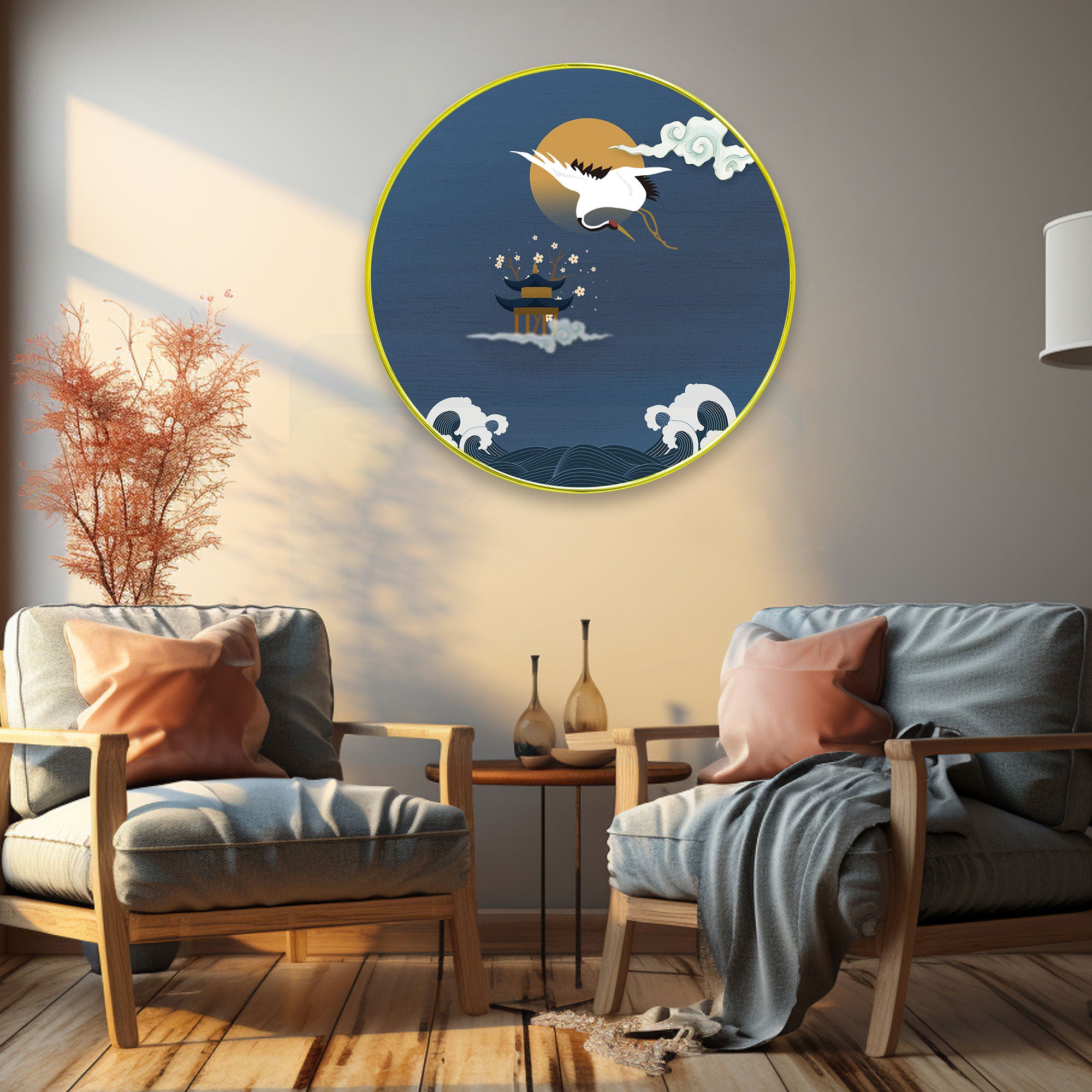 Birds Sparkle Wooden Wall Plate for Home Decoration Art-31