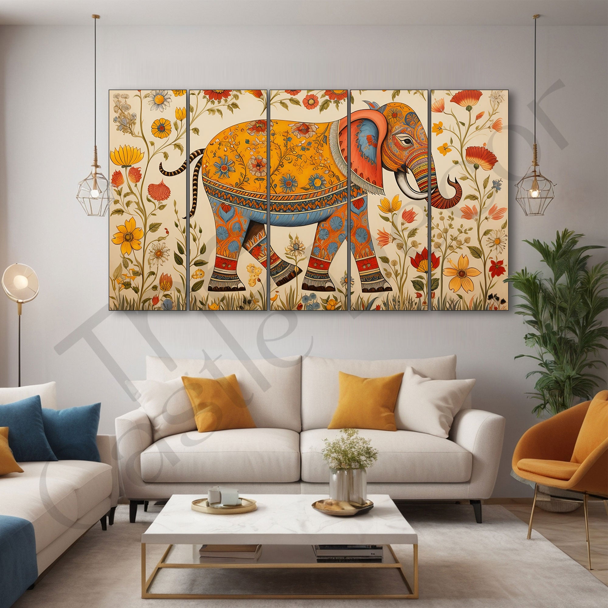 Madhubani Painting with frame Big Size Wall Art for living room,Bedroom,Drawing room,Hotels