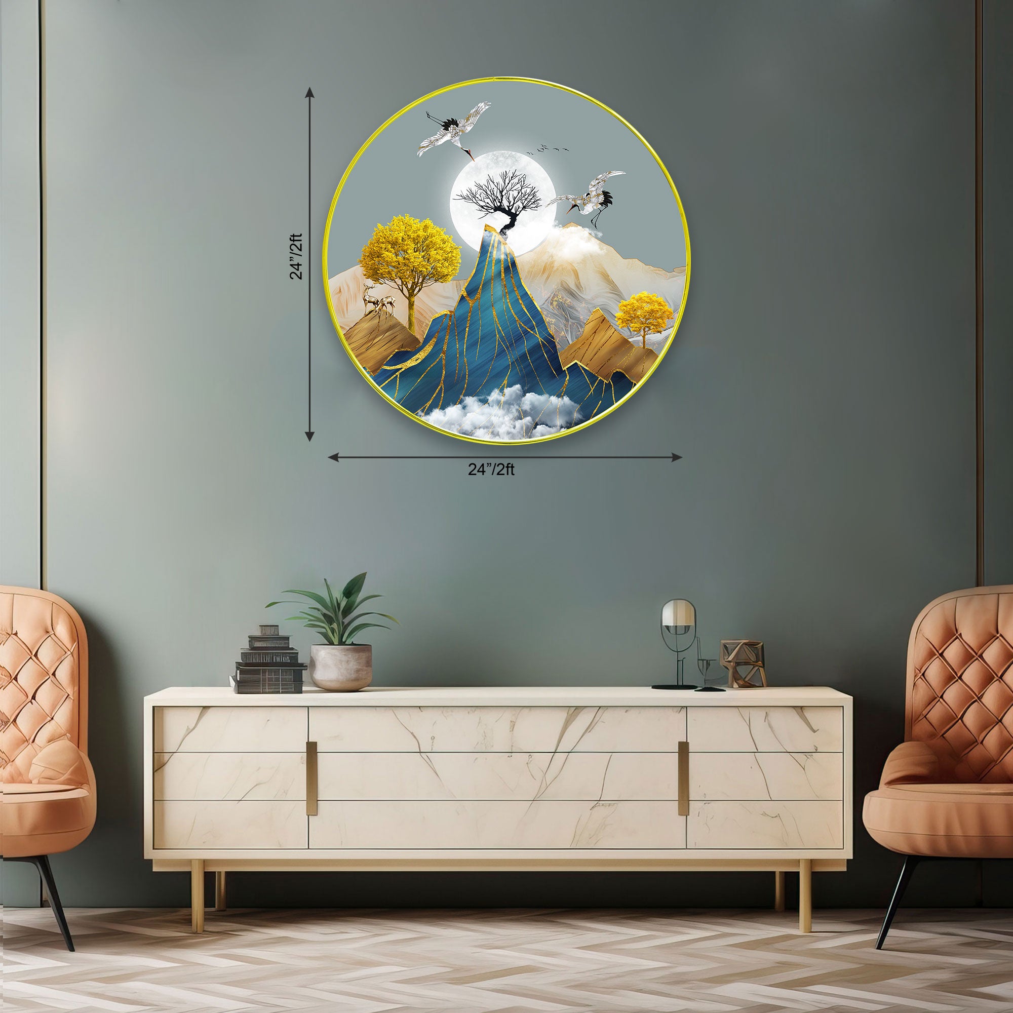 Nature Sparkle Wooden Wall Plate for Home Decoration Art-15