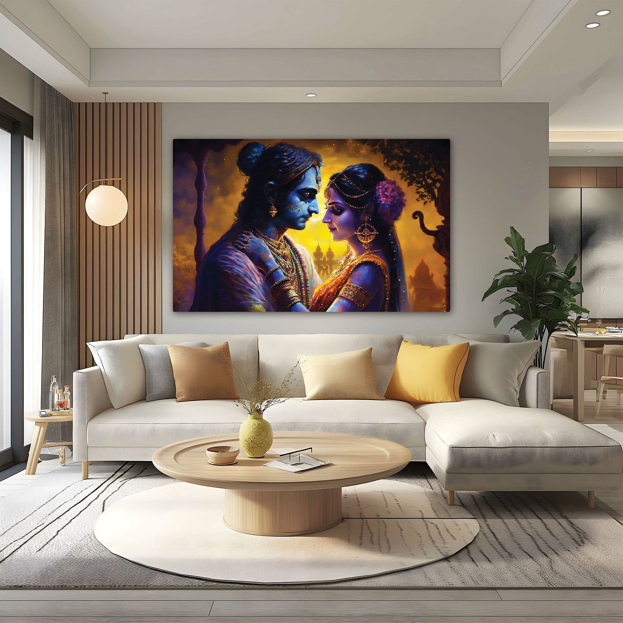 Radha krishan ji Canvas painting with frame Big Size Wall Art for living room,Bedroom,Drawing room,Hotels