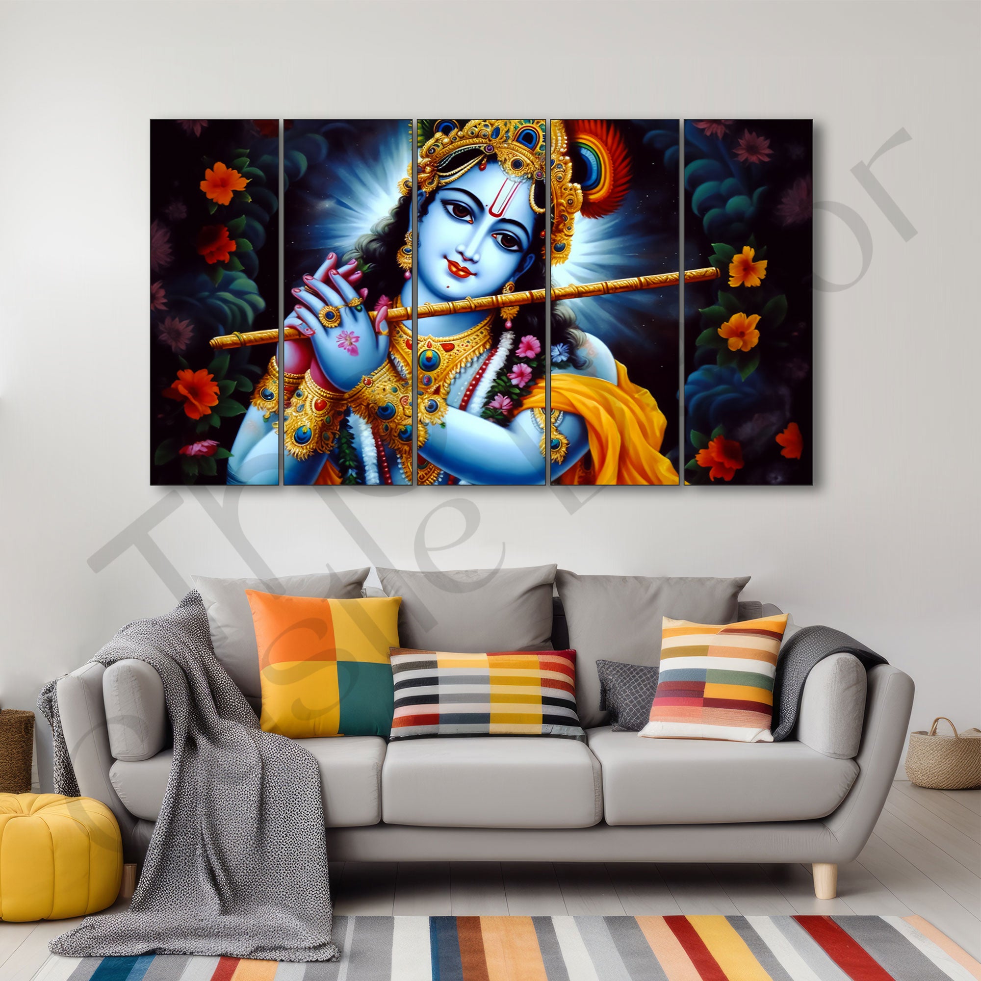 Krishna Ji Painting with frame Big Size Wall Art for living room,Bedroom,Drawing room,Hotels