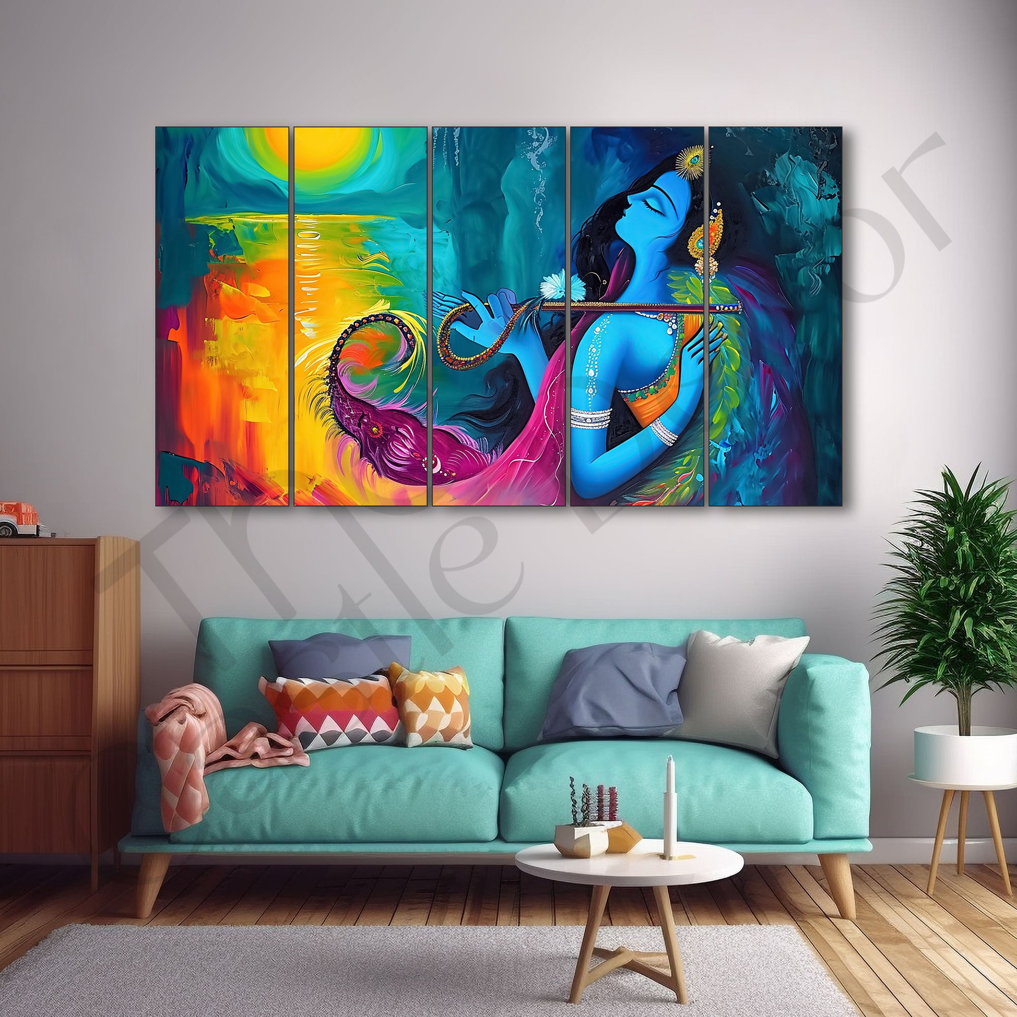 Radha Krishna Painting with frame Big Size Wall Art for living room,Bedroom,Drawing room,Hotels