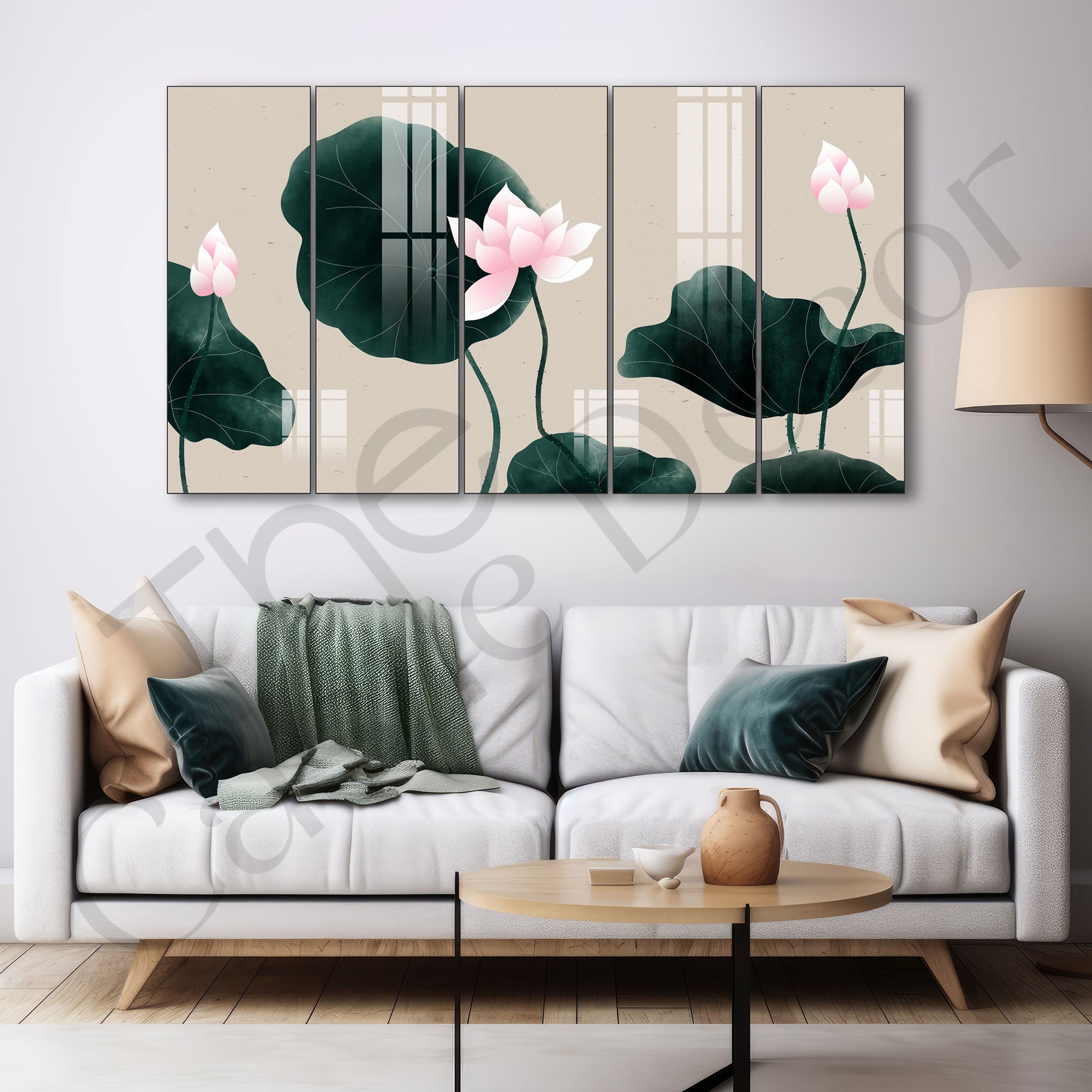 Lotus Painting with frame Big Size Wall Art for living room,Bedroom,Drawing room,Hotels