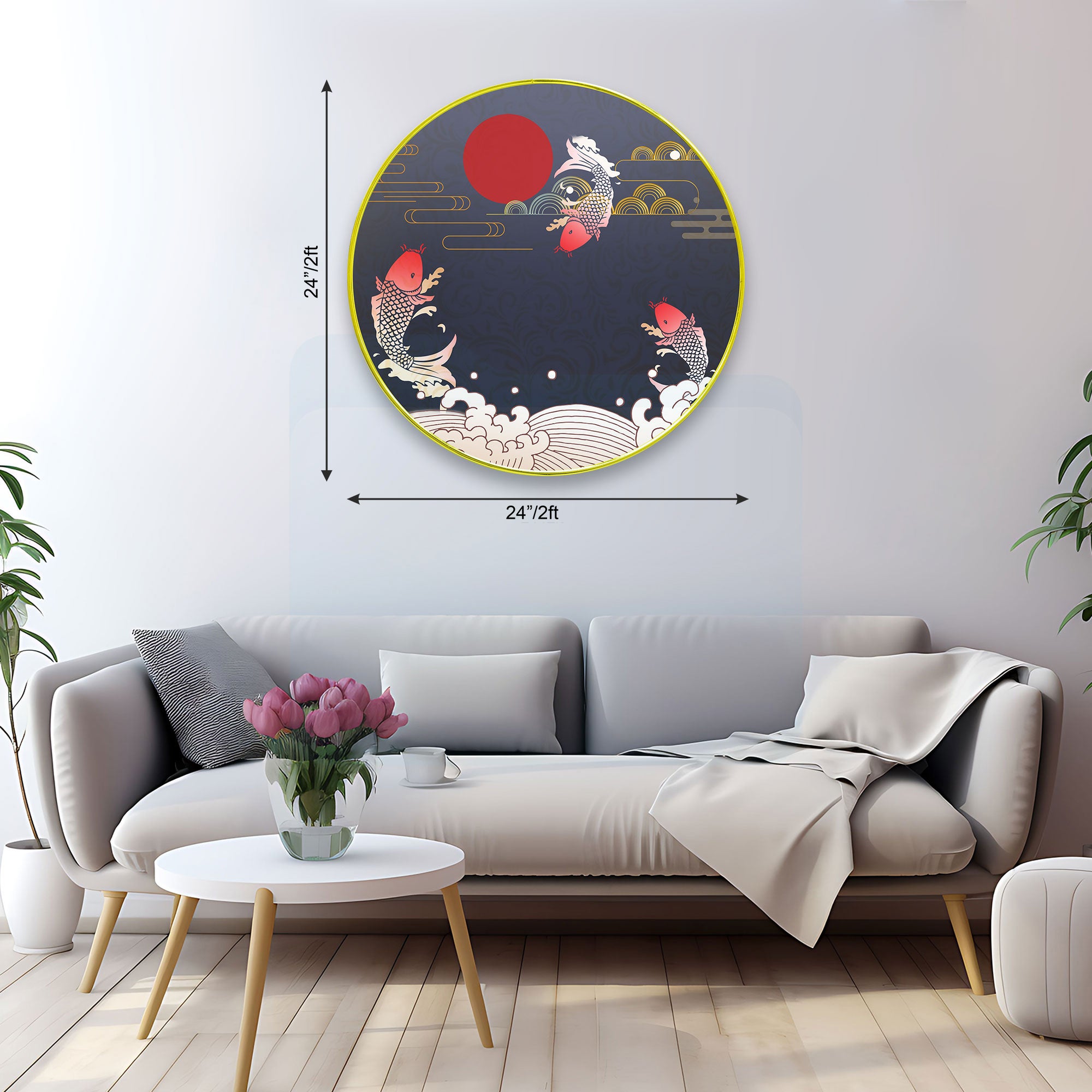 Fishes Sparkle Wooden Wall Plate for Home Decoration Art-29