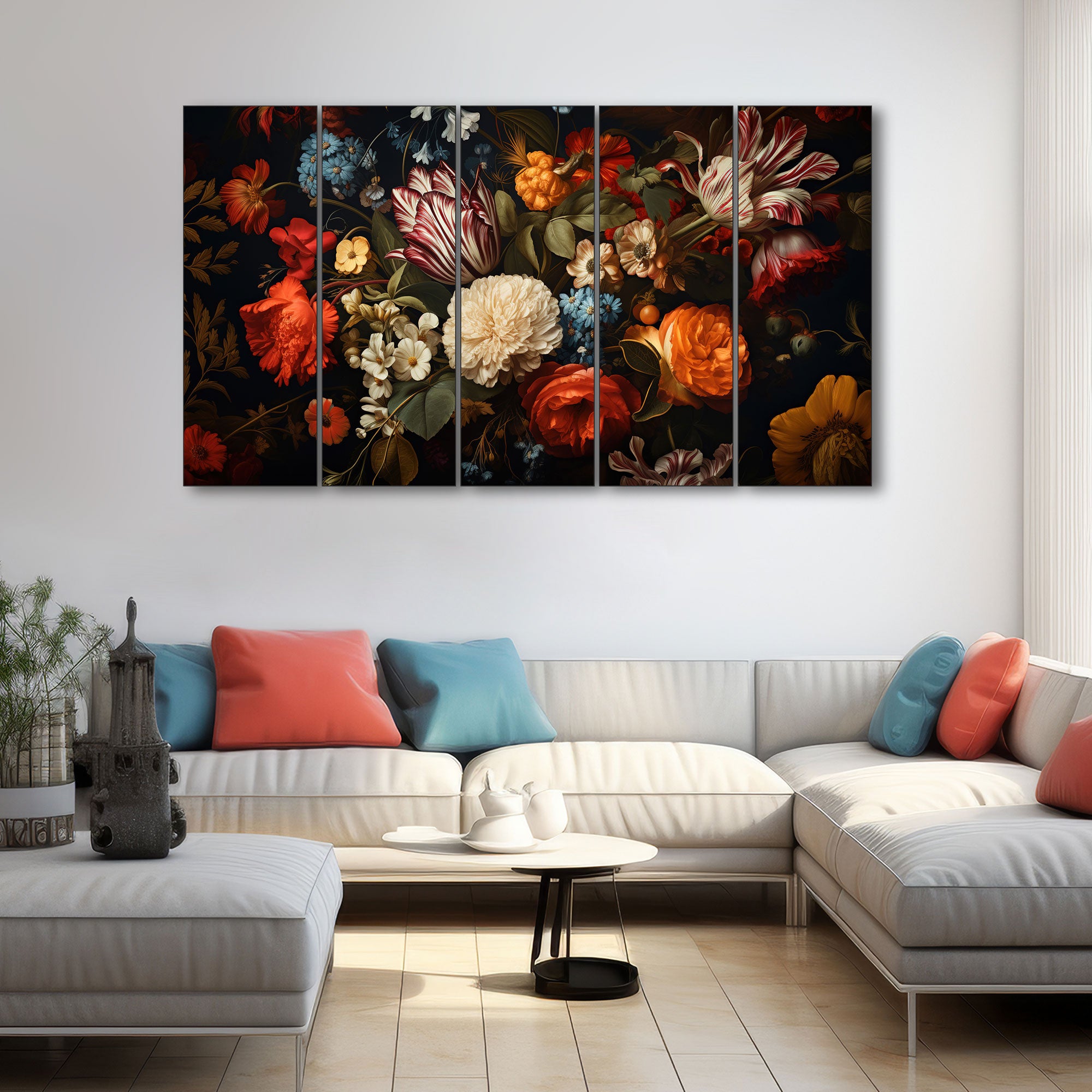 Flower Painting with frame Big Size Wall Art for living room,Bedroom,Drawing room,Hotels 36x60"