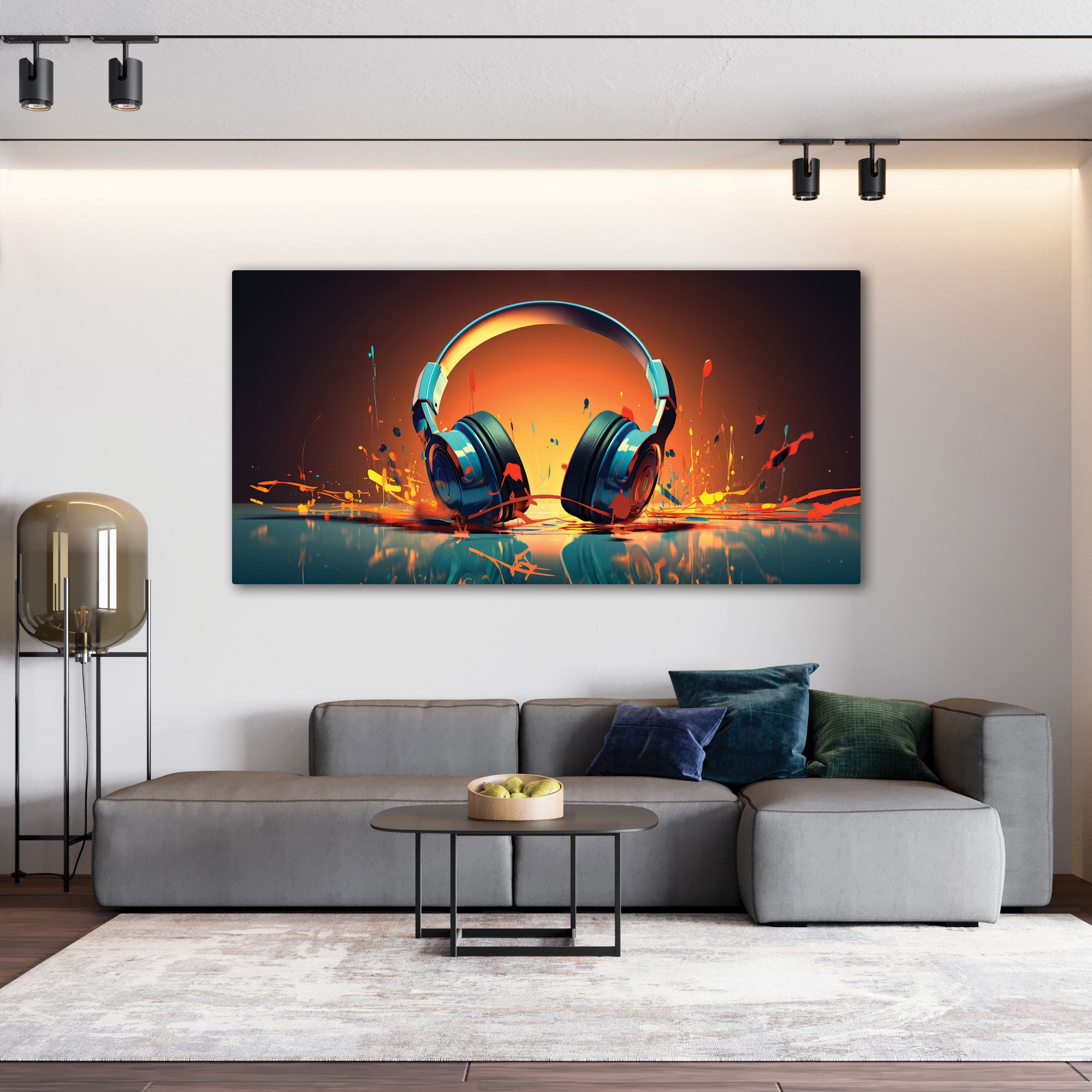 HeadphoneAbstract Canvas painting with frame Big Size Wall Art for living room,Bedroom,Drawing room,Hotels