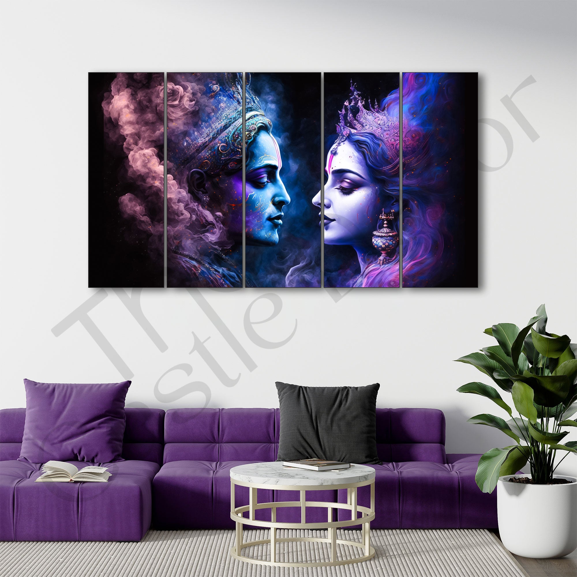 Radha Krishna Painting with frame Big Size Wall Art for living room,Bedroom,Drawing room,Hotels