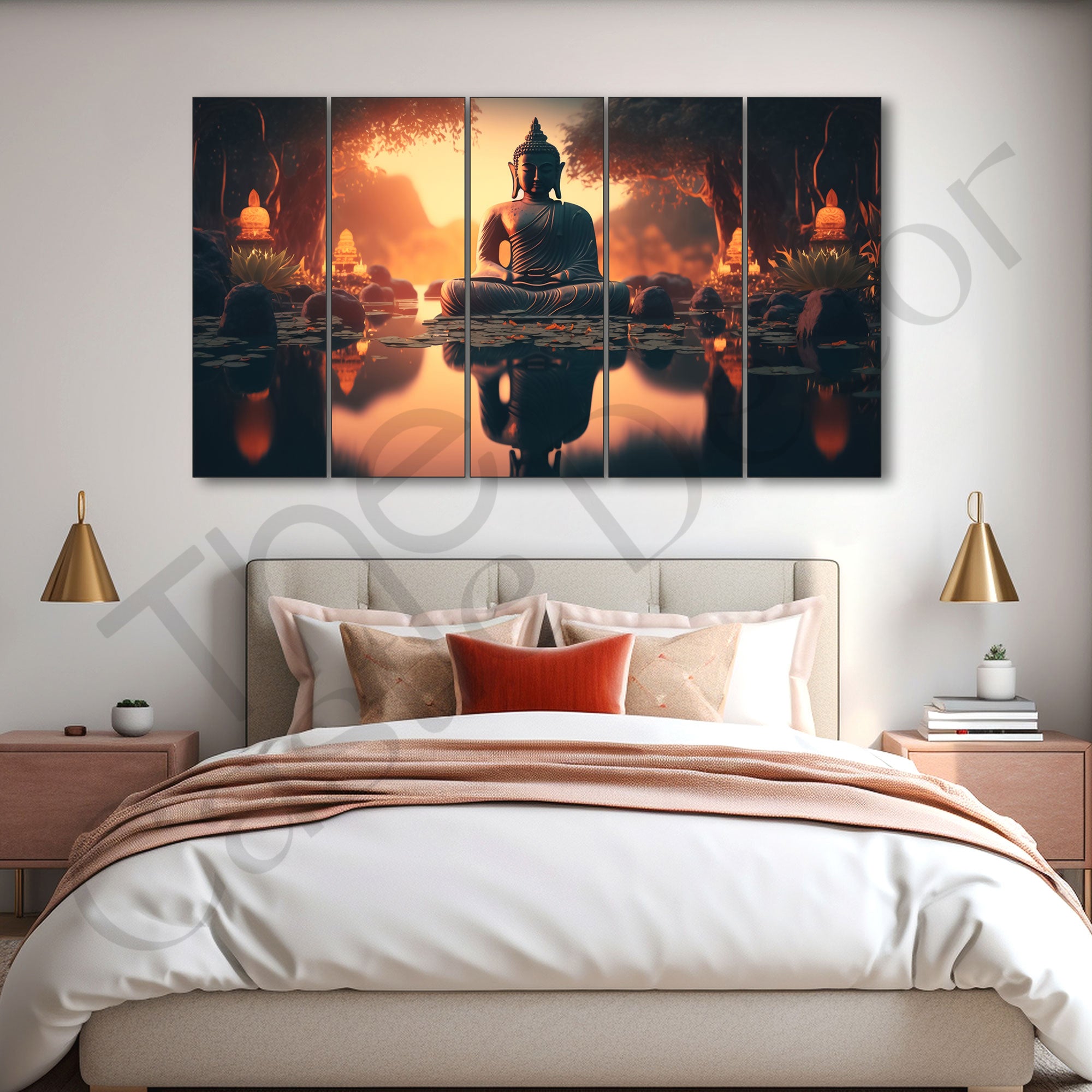 Lord Budha Painting with frame Big Size Wall Art for living room,Bedroom,Drawing room,Hotels