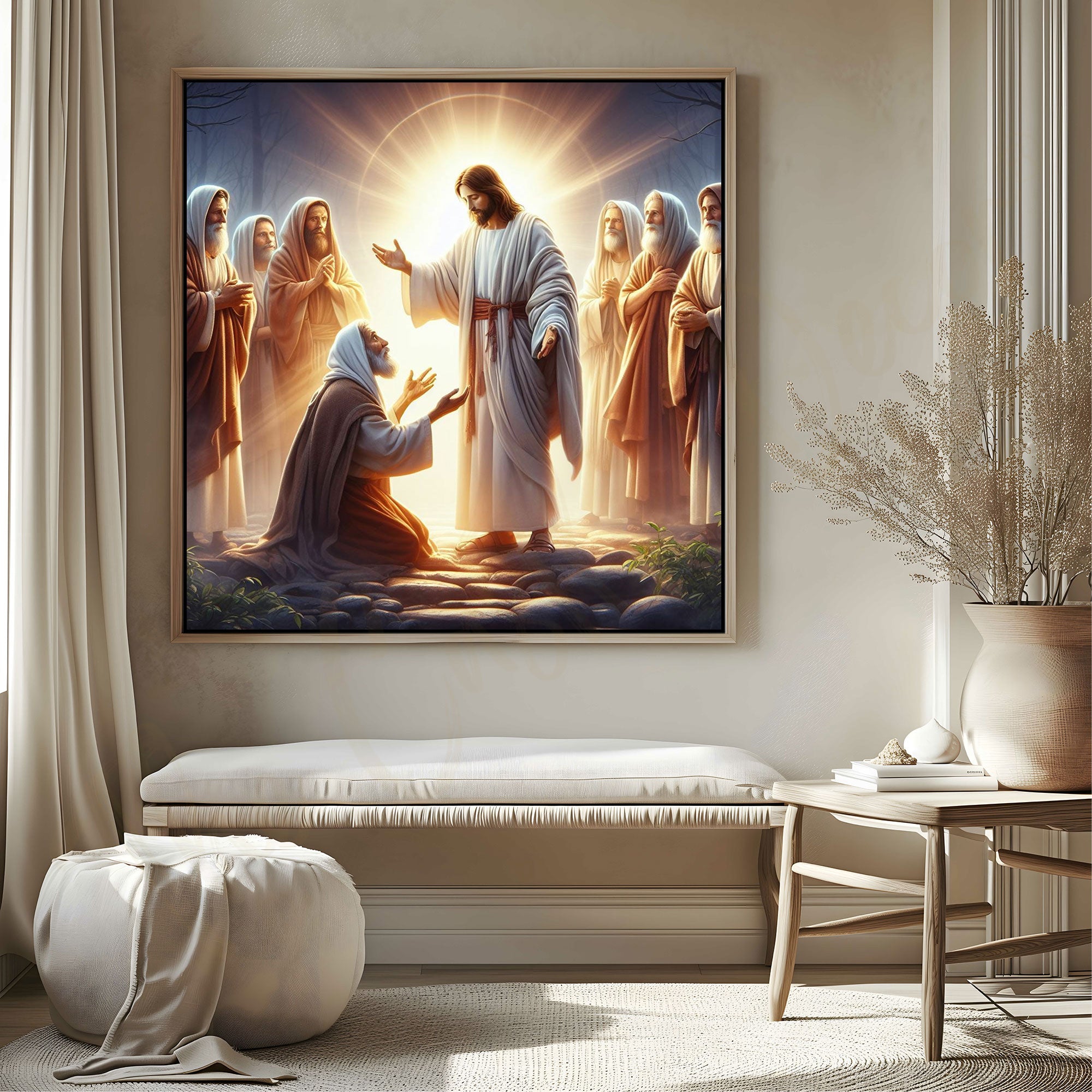 Lord Jesus painting with frame Big Size Wall Art for living room,Bedroom,Drawing room,Hotels
