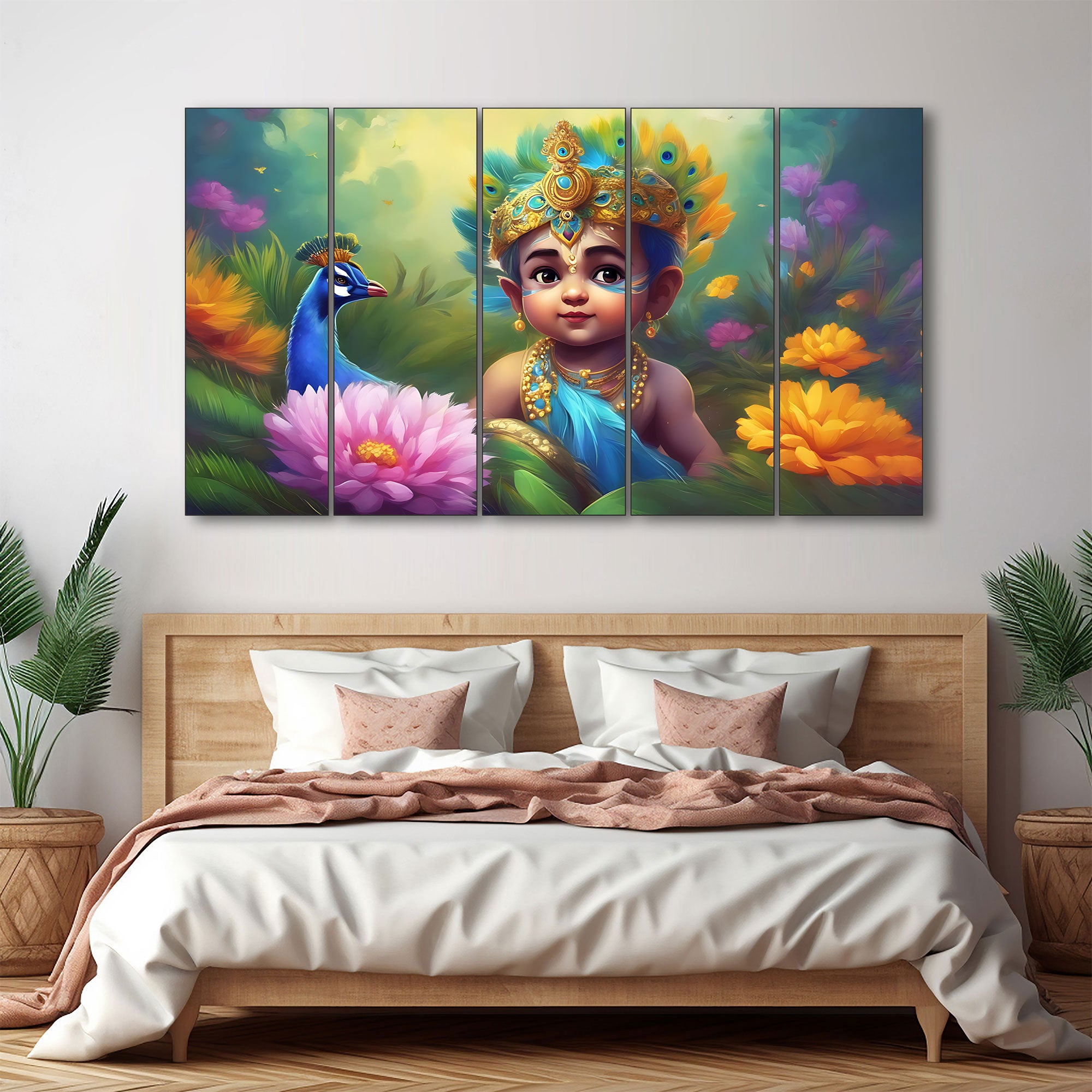 Bal Gopal Painting with frame Big Size Wall Art for living room,Bedroom,Drawing room,Hotels