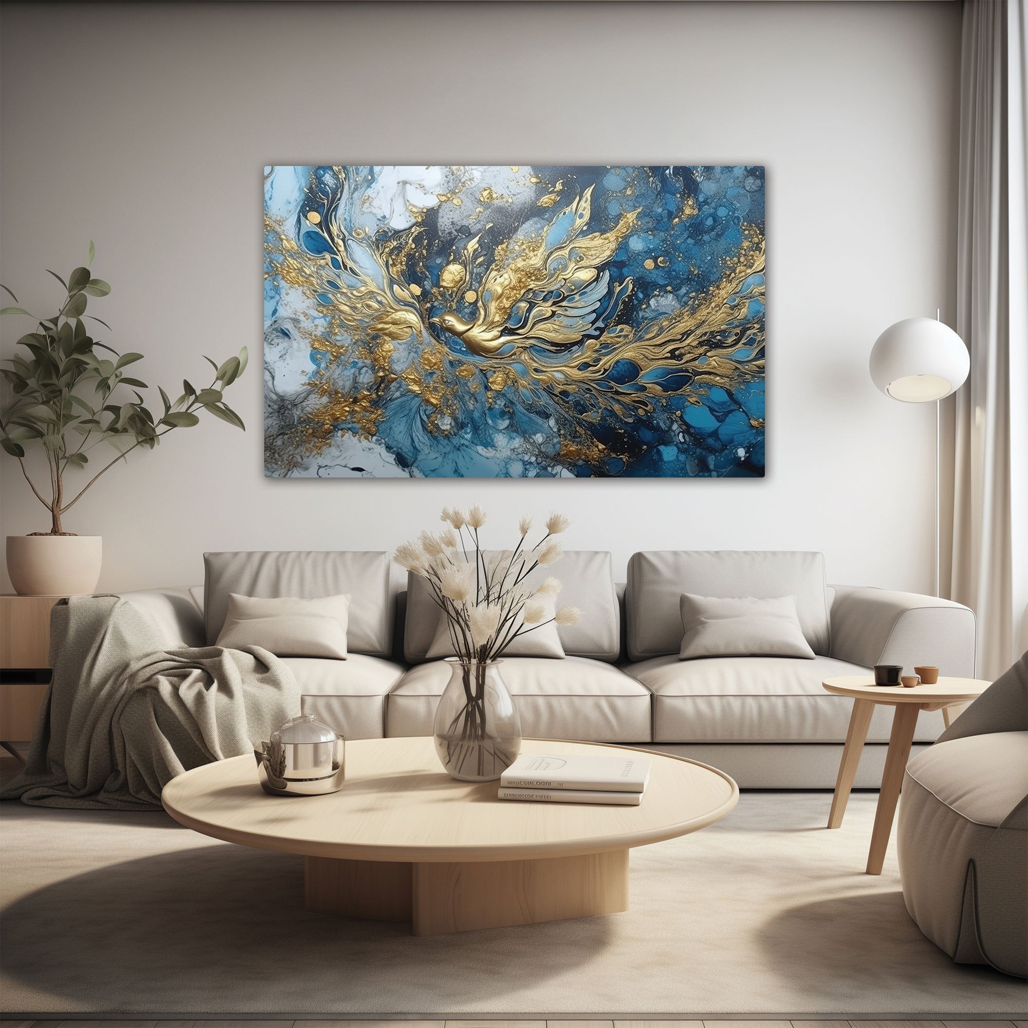 Abstract bird Canvas painting with frame Big Size Wall Art for living room,Bedroom,Drawing room,Hotels