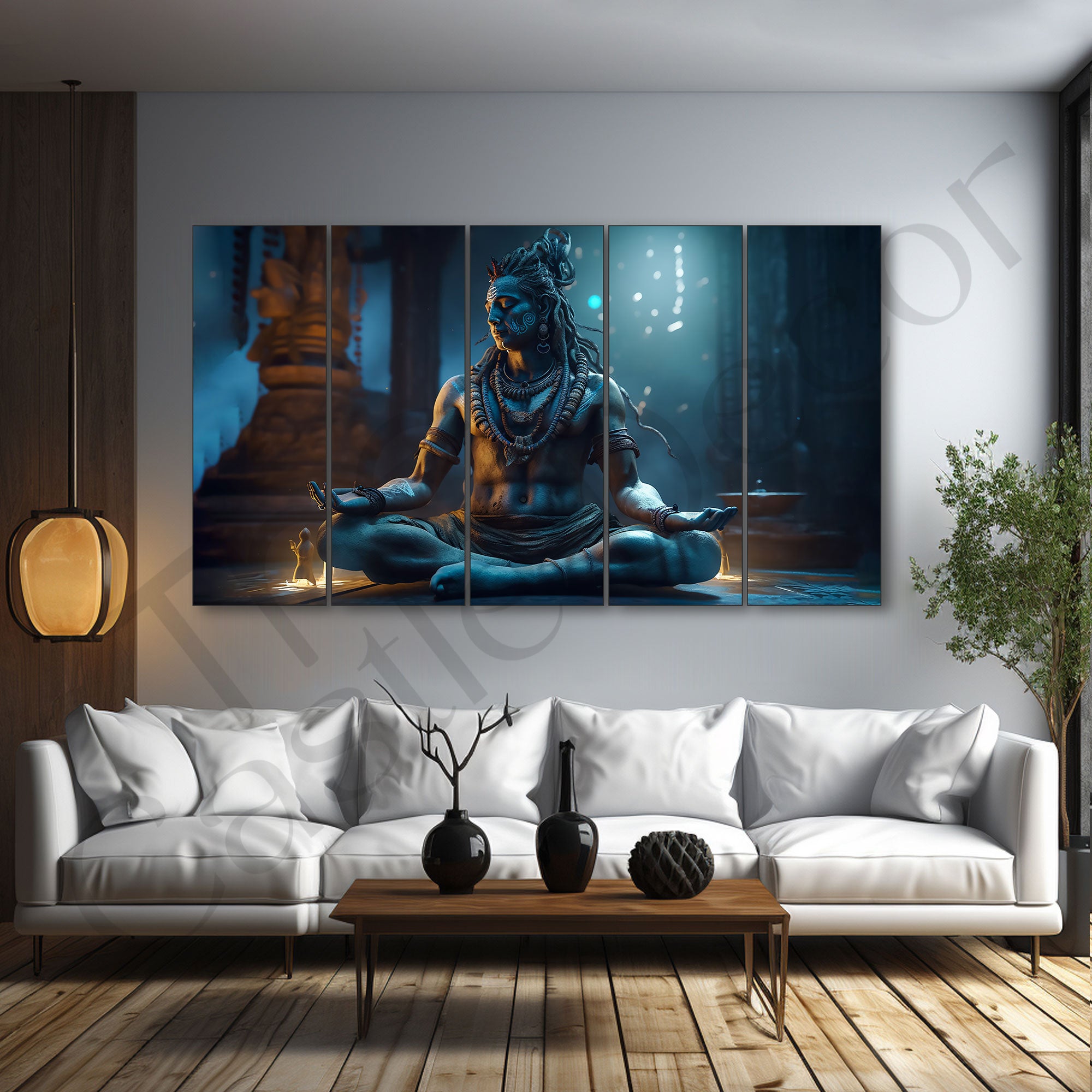 Lord Shiva Painting with frame Big Size Wall Art for living room,Bedroom,Drawing room,Hotels