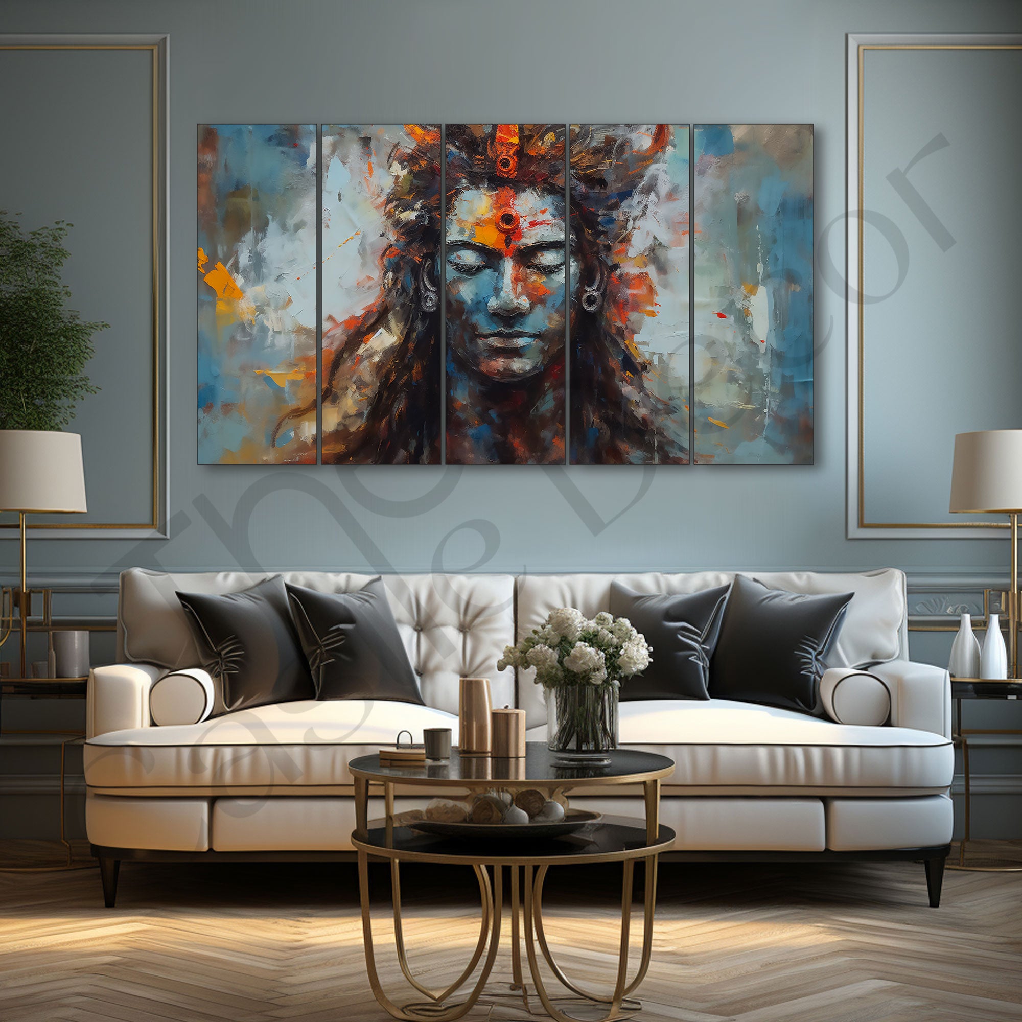 Lord Shiva Painting with frame Big Size Wall Art for living room,Bedroom,Drawing room,Hotels